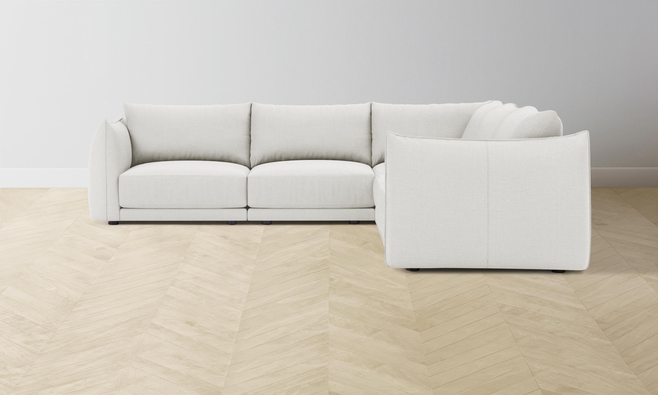 The Jones Modular Sectional Sofa - Heritage Belgian Linen in Egret | Modern Living Room Furniture for Home & Office