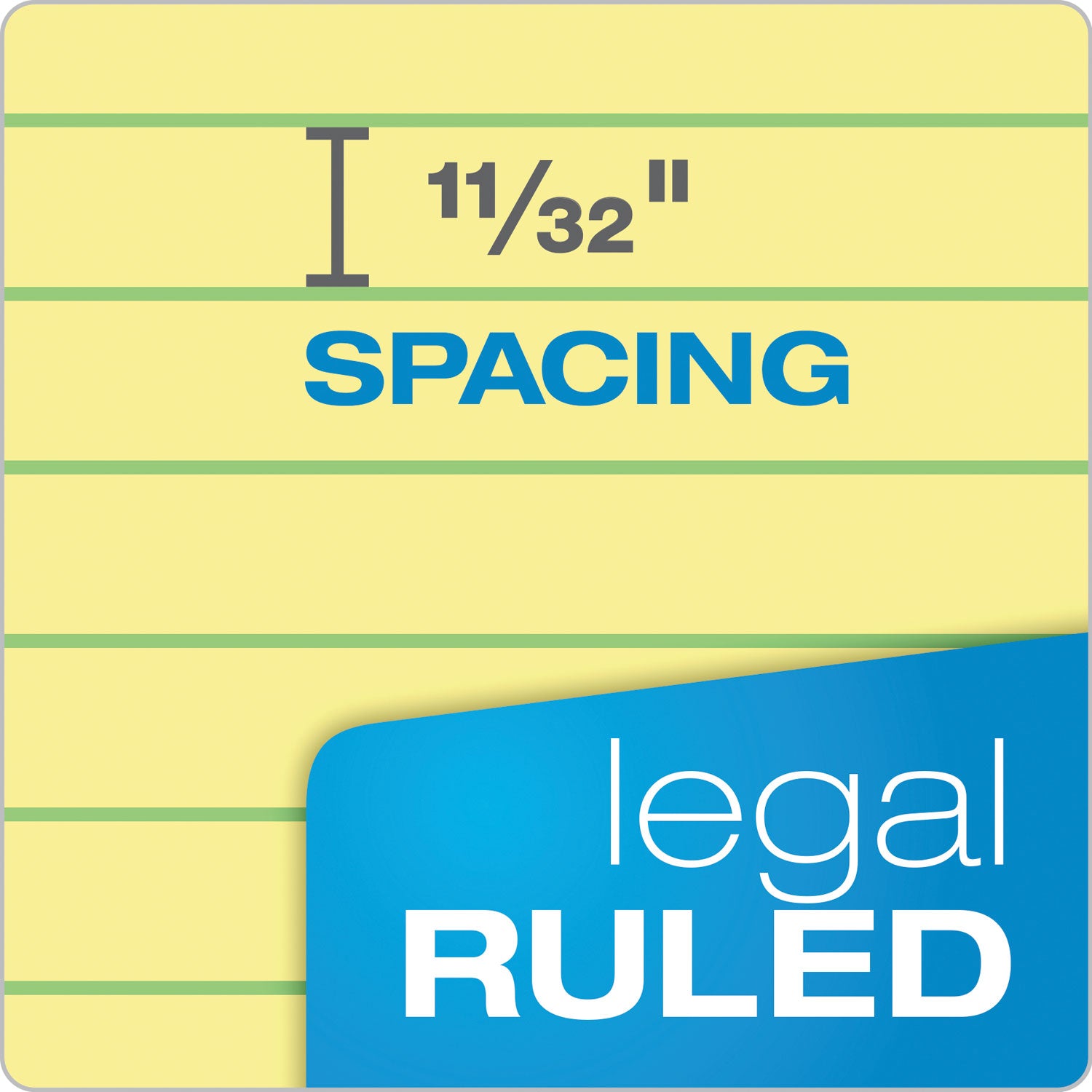 Ampad® Perforated Writing Pads - Wide/Legal Rule, 50 Canary Yellow Sheets (8.5