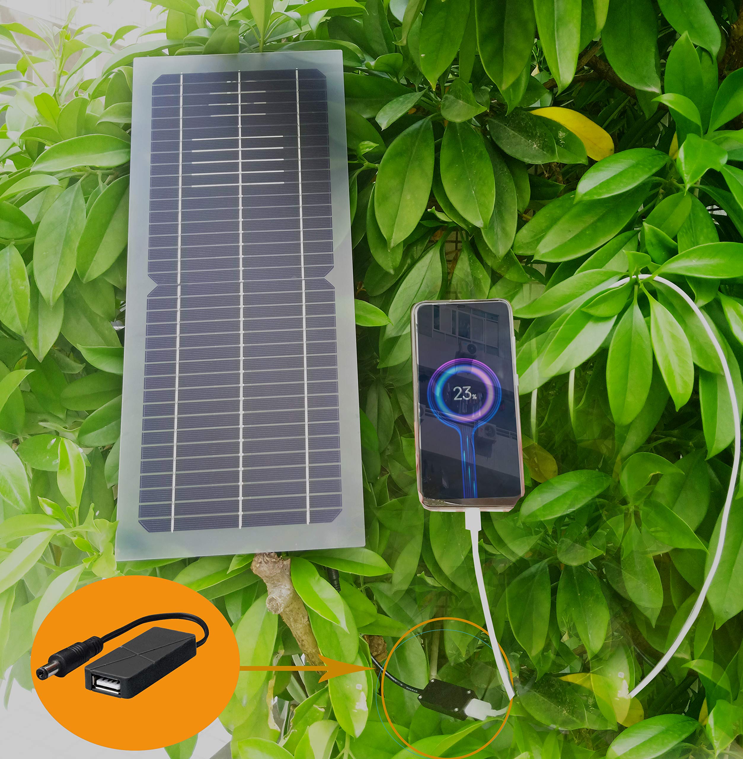 10W 18V Solar Panel Trickle Charger & Battery Maintainer - Portable Power Backup Kit with Battery Cable, USB, DC Output for Car, Boat, Motorcycle, RV, Mobile Phone - Ideal for Outdoor Camping, Emergency Power & Off-Grid Charging