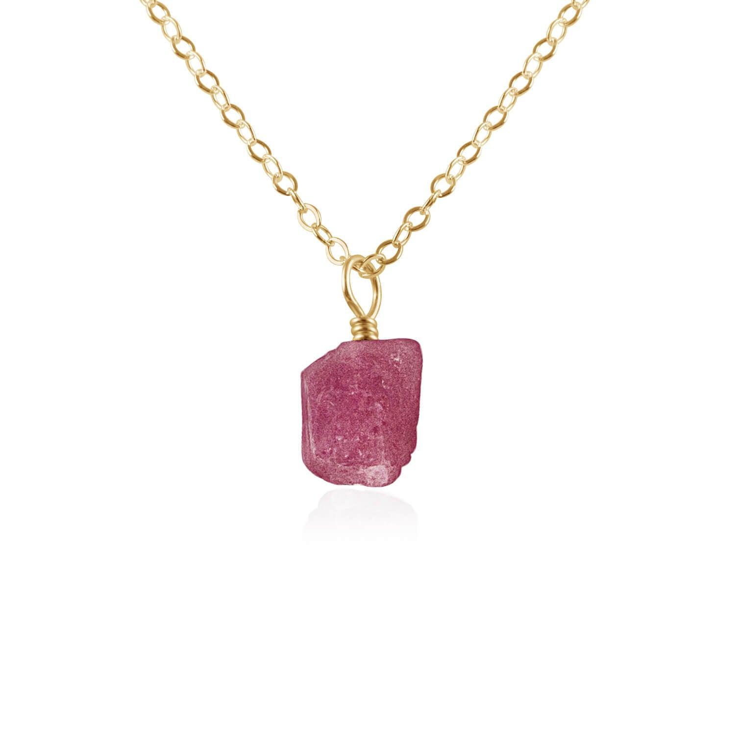 Natural Raw Pink Tourmaline Pendant Necklace - Dainty Gemstone Jewelry for Women, Gift for Her, Perfect for Everyday Wear & Special Occasions