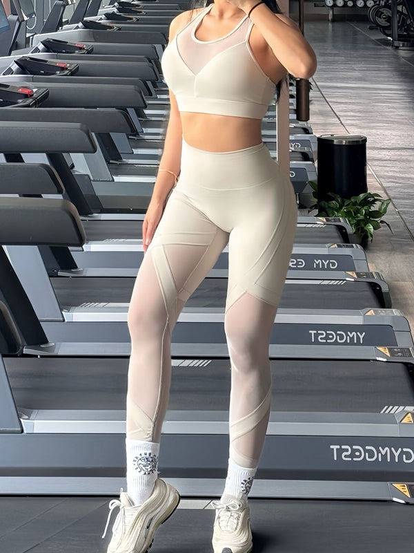ZASUWA Women's Sexy Sheer Mesh High-Waisted Leggings for Hip Lift & Tummy Control - Perfect for Yoga, Workout, and Night Out