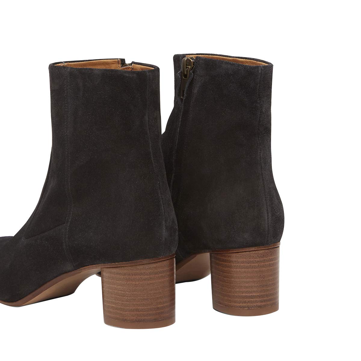 YDN Women's Comfortable Round Toe Ankle Boots with Chunky Heel - Classic Zipper Pull On Office Shoes (US Size 4-15) - Perfect for Work, Casual Outings & Fall/Winter Fashion