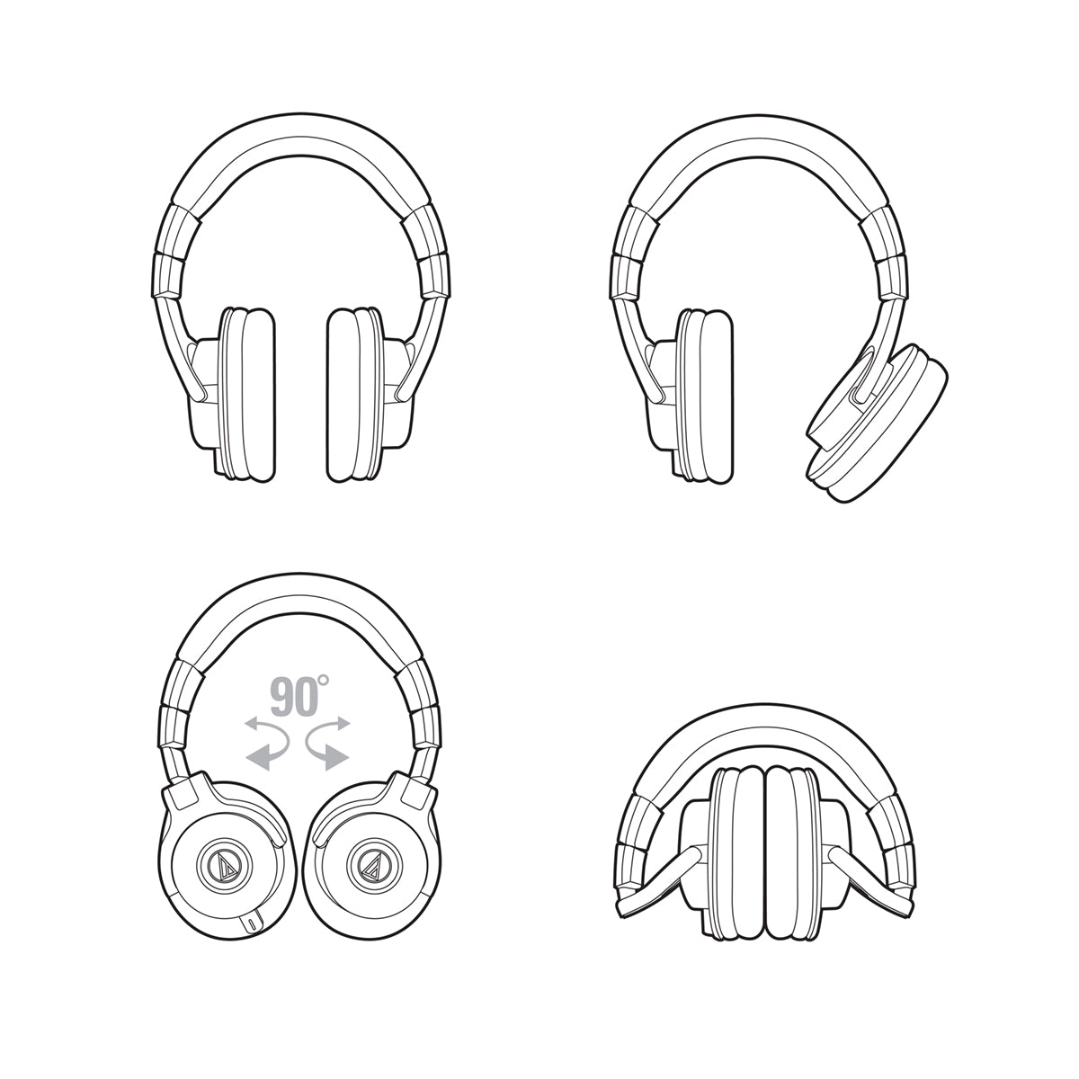 Audio Technica ATH-M40x Professional Studio Monitor Headphones with Detachable Cable - Perfect for Music Production, Podcasting & Home Recording