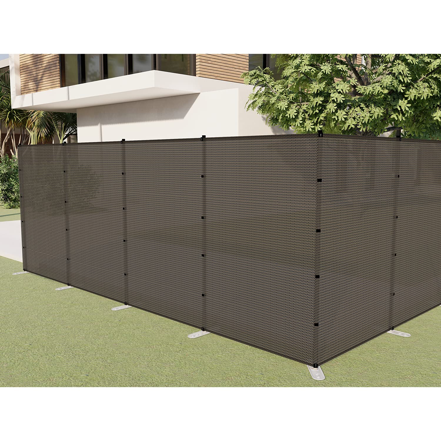 PATIO Portable Outdoor Privacy Fence - 6'x24' Brown Temporary Movable Fencing for Backyard, Garden, Yard & Pool Areas | Safety Screen with Posts | Ideal for Dog Runs & Chicken Coops | Perfect for Patio Privacy, Poolside Protection & Pet Containment