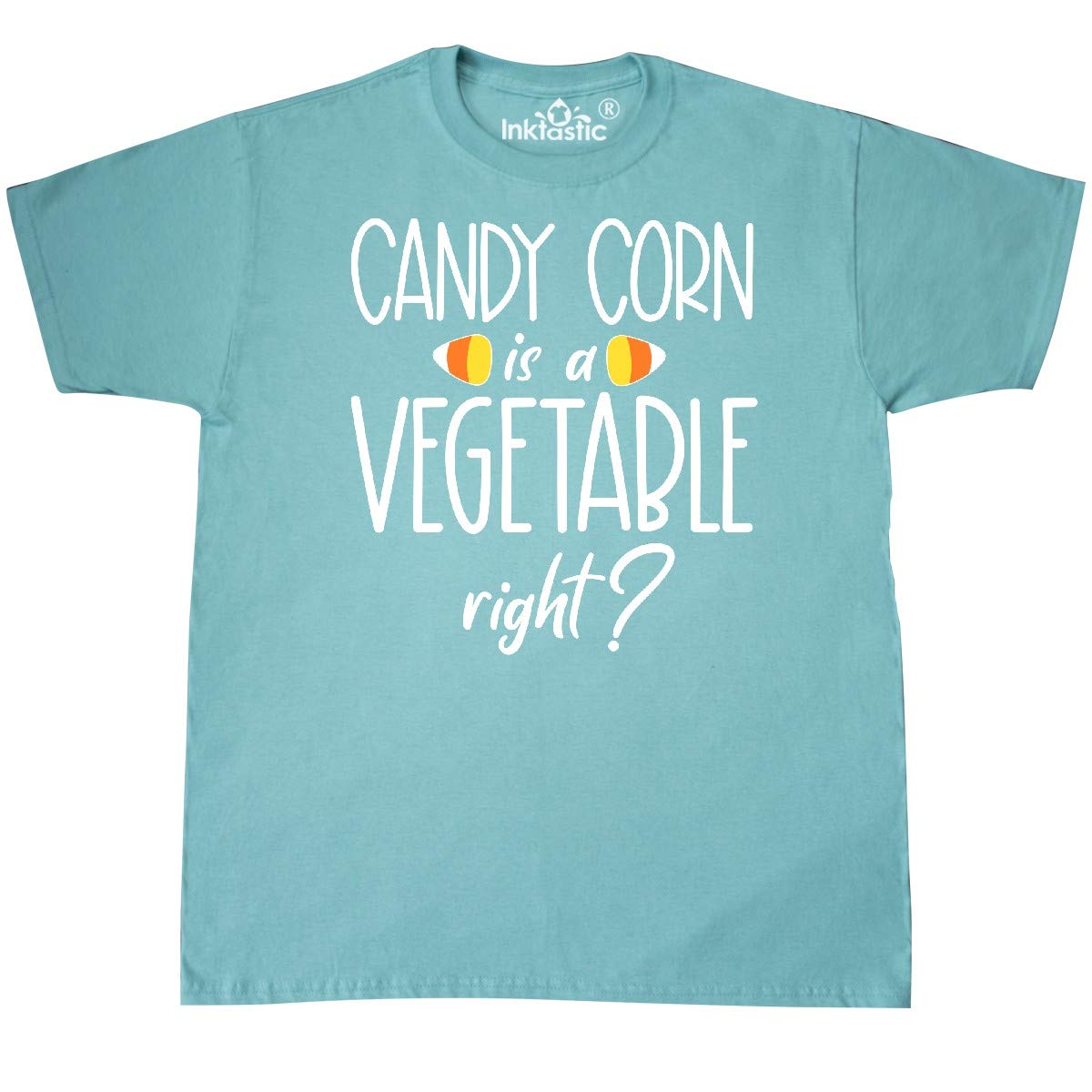 Inktastic Halloween Candy Corn is a Vegetable, Right? Funny Halloween T-Shirt for Men & Women - Perfect for Costume Parties, Trick or Treating & Spooky Season Outfits