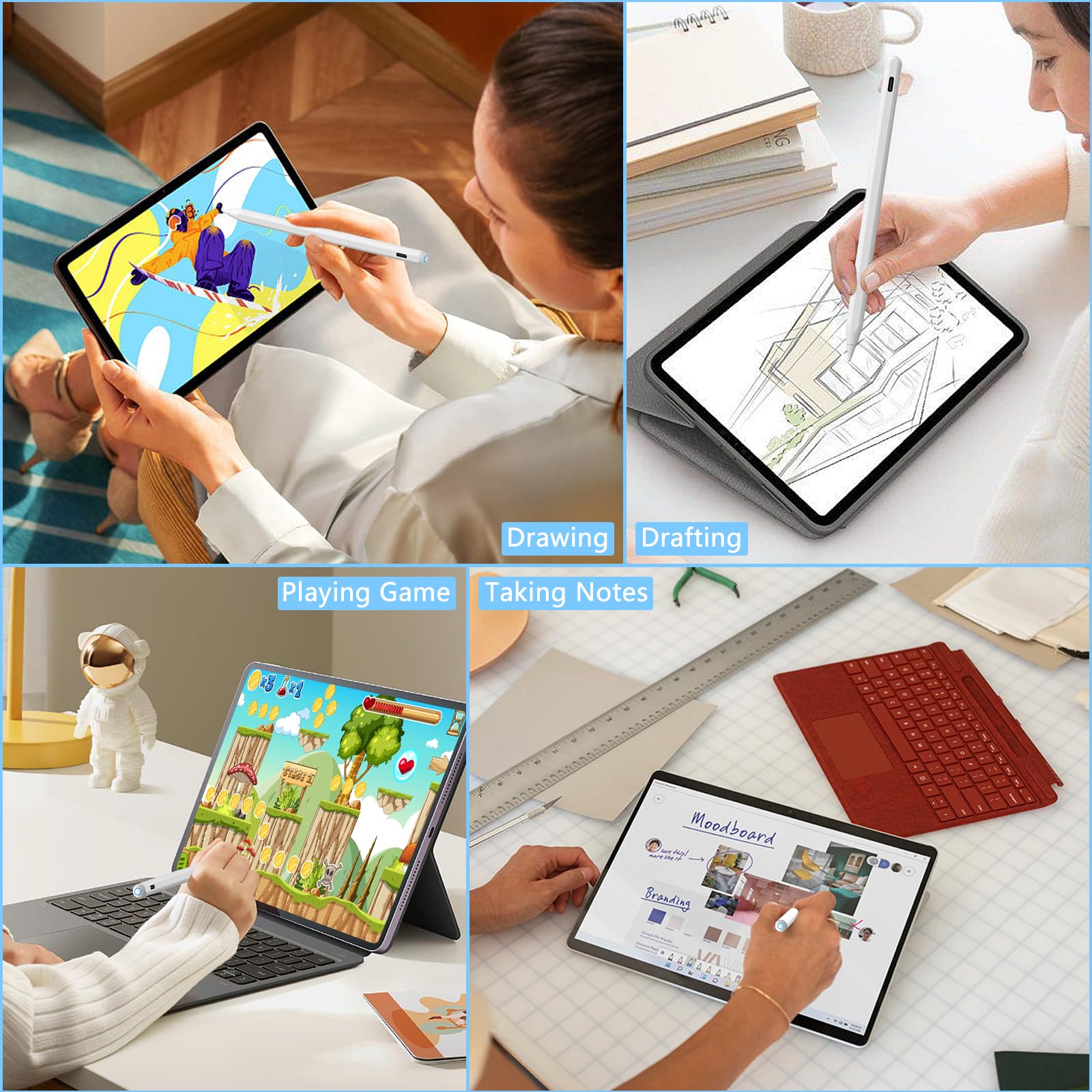 Premium Stylus Pen for iPad with Wireless Magnetic Charging - Apple Pencil Alternative Compatible with iPad 10/9/8/7/6, iPad Air 5/4/3, iPad Mini 6/5, iPad Pro 11
