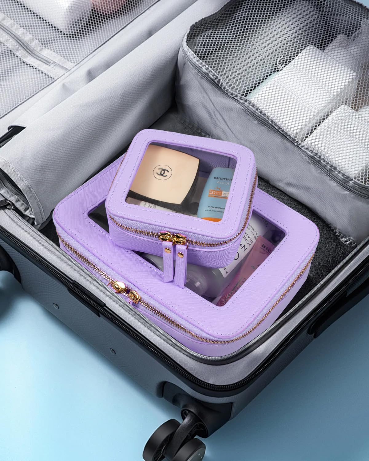 Clear TSA Approved Travel Makeup Bag - Small Cosmetic Organizer Pouch for Women & Men | Perfect for Airplane Carry-On, Gym Essentials & Daily Toiletry Storage