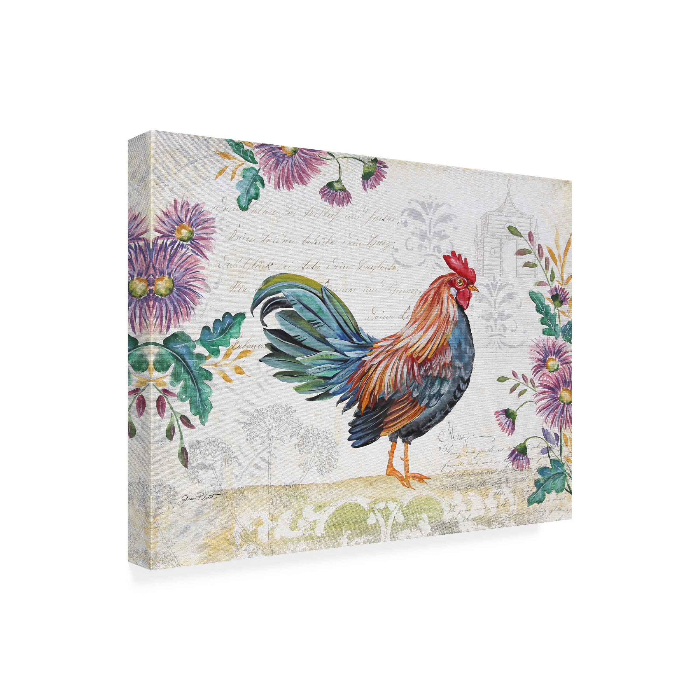 Jean Plout Seasonal Rooster 5 Canvas Art Print - 35x47 Inch Farmhouse Wall Decor - Perfect for Living Room, Kitchen & Country Style Home