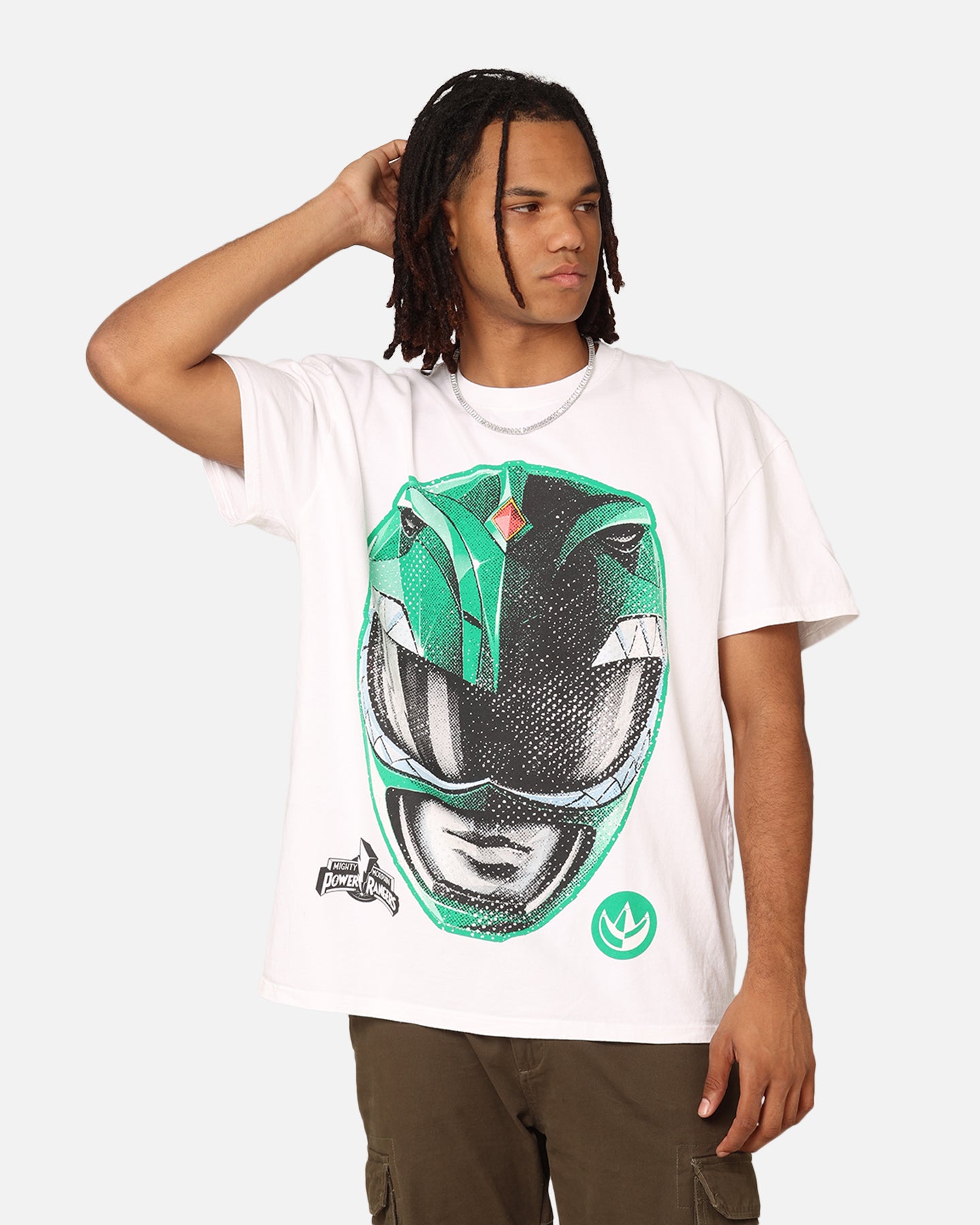 Power Rangers Green Ranger Big Head Heavyweight T-Shirt - American Thrift Style - Perfect for Cosplay, Comic Con & Fan Events