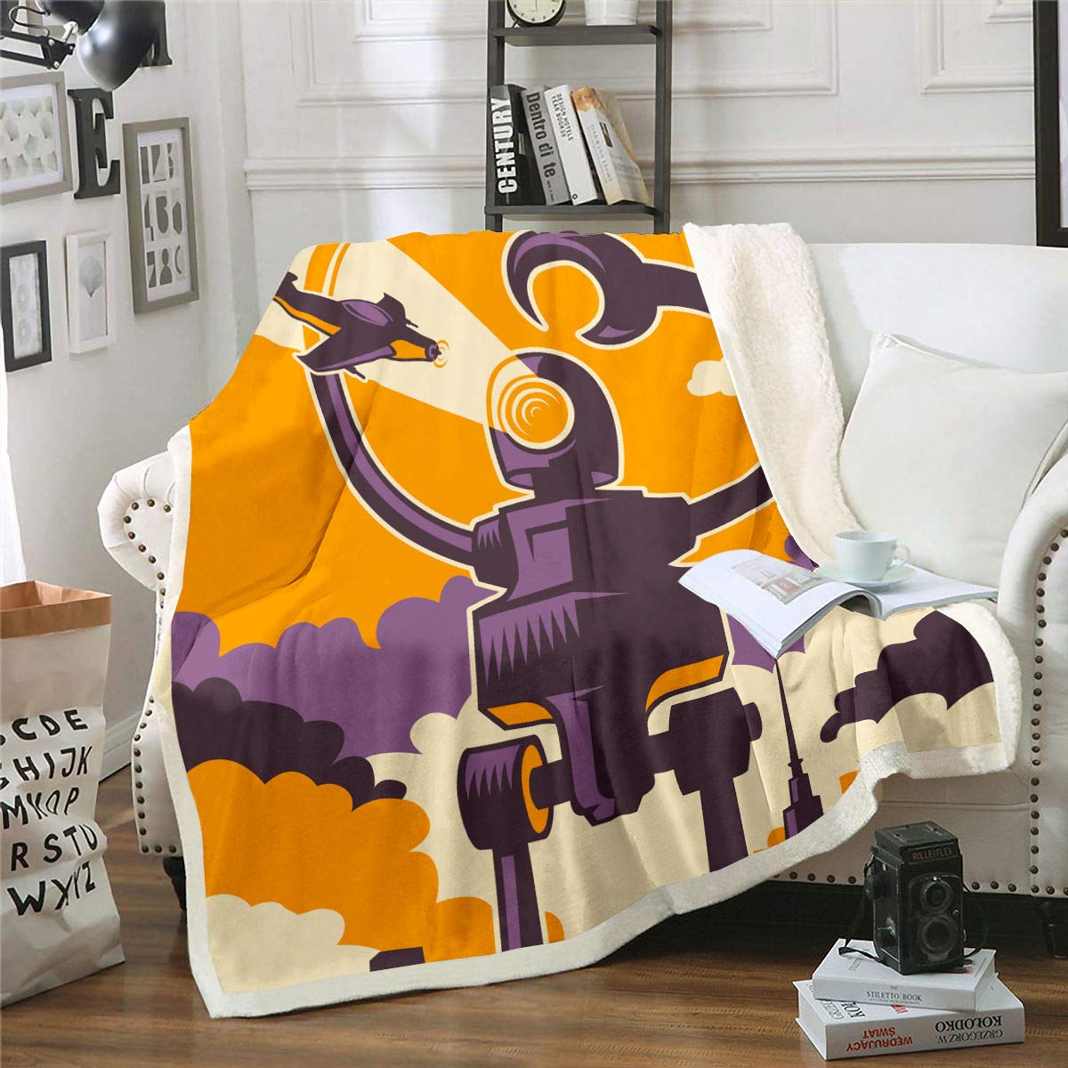 Alien Plush Blanket - Super Soft Sherpa Fleece Throw for Adults & Kids, 30x40 Inch Outer Space Themed Cozy Blanket for Couch, Bed, Sofa - Perfect for Movie Nights, Room Decor, and Gifts