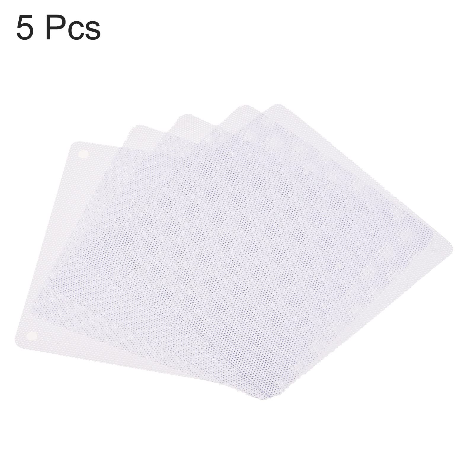 120mm PVC Mesh Dustproof Computer Fan Filter Grills - White (Pack of 5) | Dust Protection for PC Case, Gaming Rig & Server Cooling Systems | MECCANIXITY