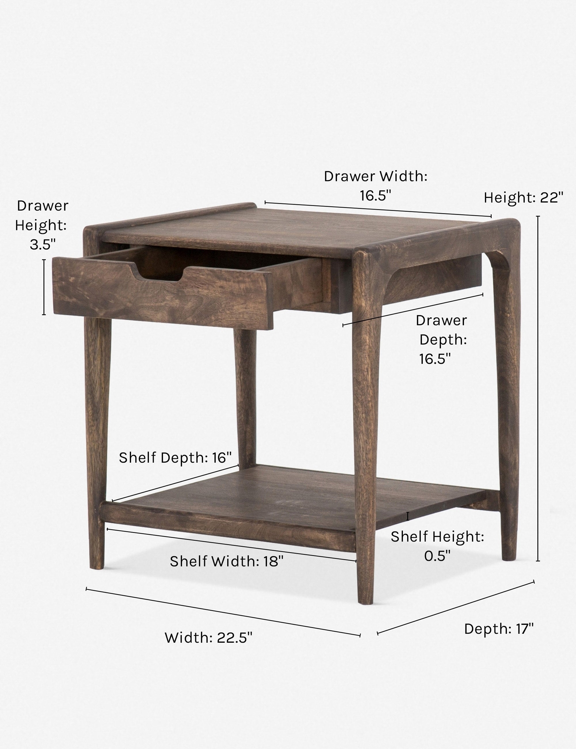 Chaya Nightstand - Modern Bedside Table with Storage Drawer, Wooden End Table for Bedroom, Living Room, Office - Perfect for Small Spaces & Apartment Decor