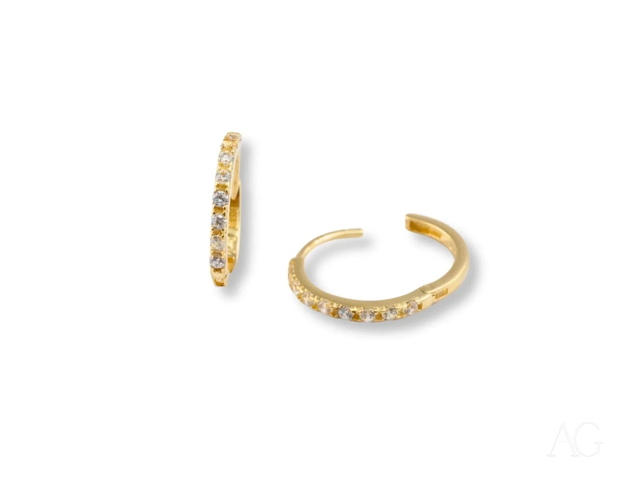 18K Yellow Gold Mini Hoop Earrings for Women - Elegant Small Gold Hoops for Everyday Wear, Gift for Her, Perfect for Parties, Work & Special Occasions