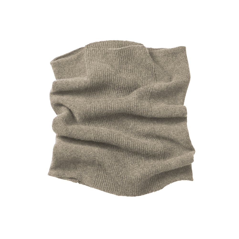Parisbonbon Men's 100% Cashmere Ribbed Neck Warmer - Soft Beige Taupe Winter Scarf for Cold Weather - Perfect for Skiing, Snowboarding & Outdoor Activities