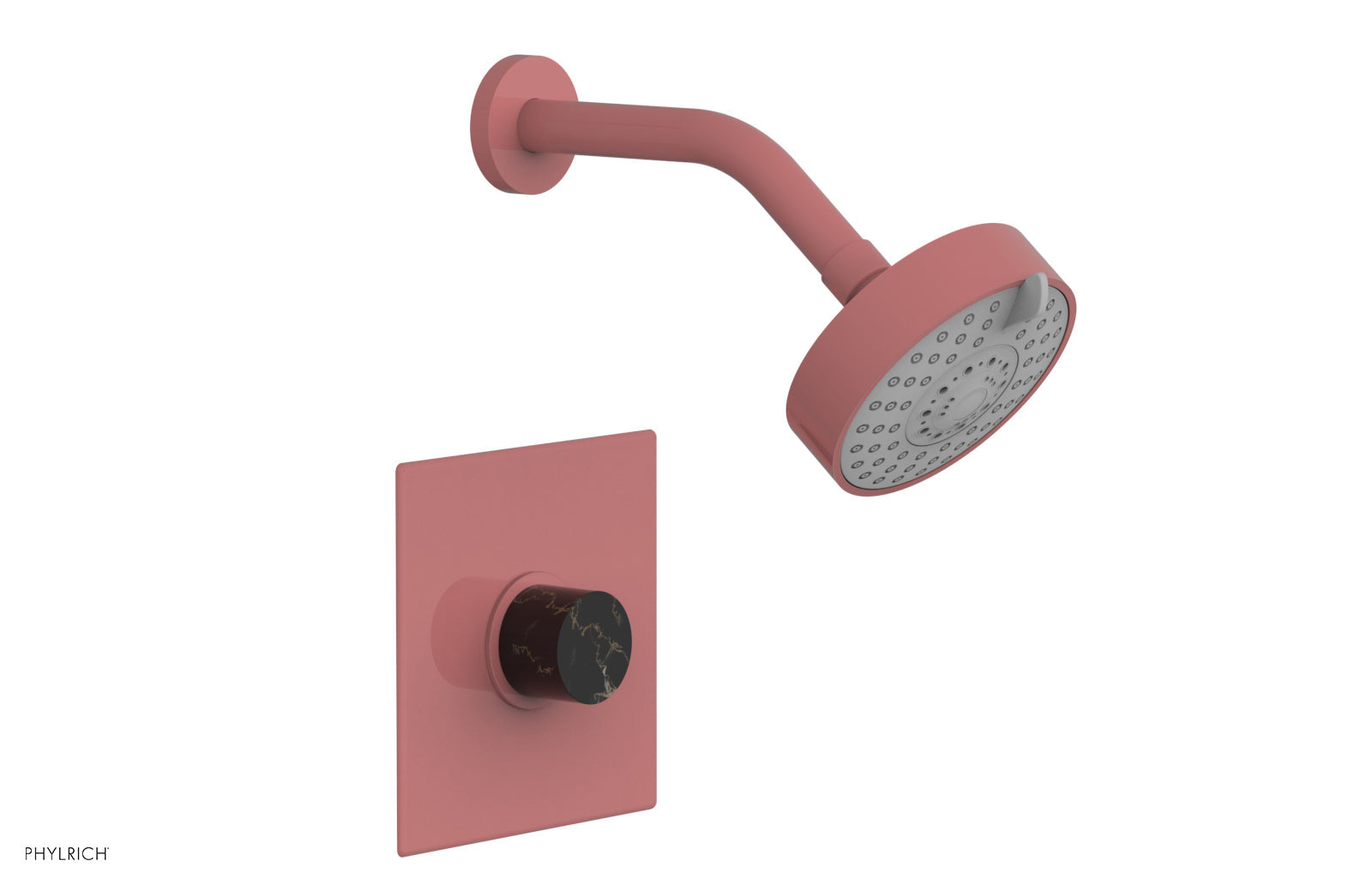 BASIC II Pressure Balance Shower Set with Black Marble Handle - 230S 23 Series for Modern Bathroom & Spa Experience