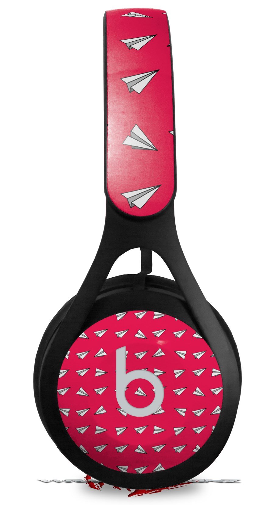Beats EP Headphone Skin Decal Wrap - Paper Planes Raspberry Design | Protective Vinyl Sticker for Beats EP | Perfect for Personalization, Gifts & Travel Use