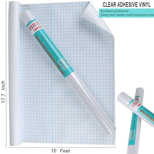 Clear Self-Adhesive Book Cover Contact Paper Roll - 17.7