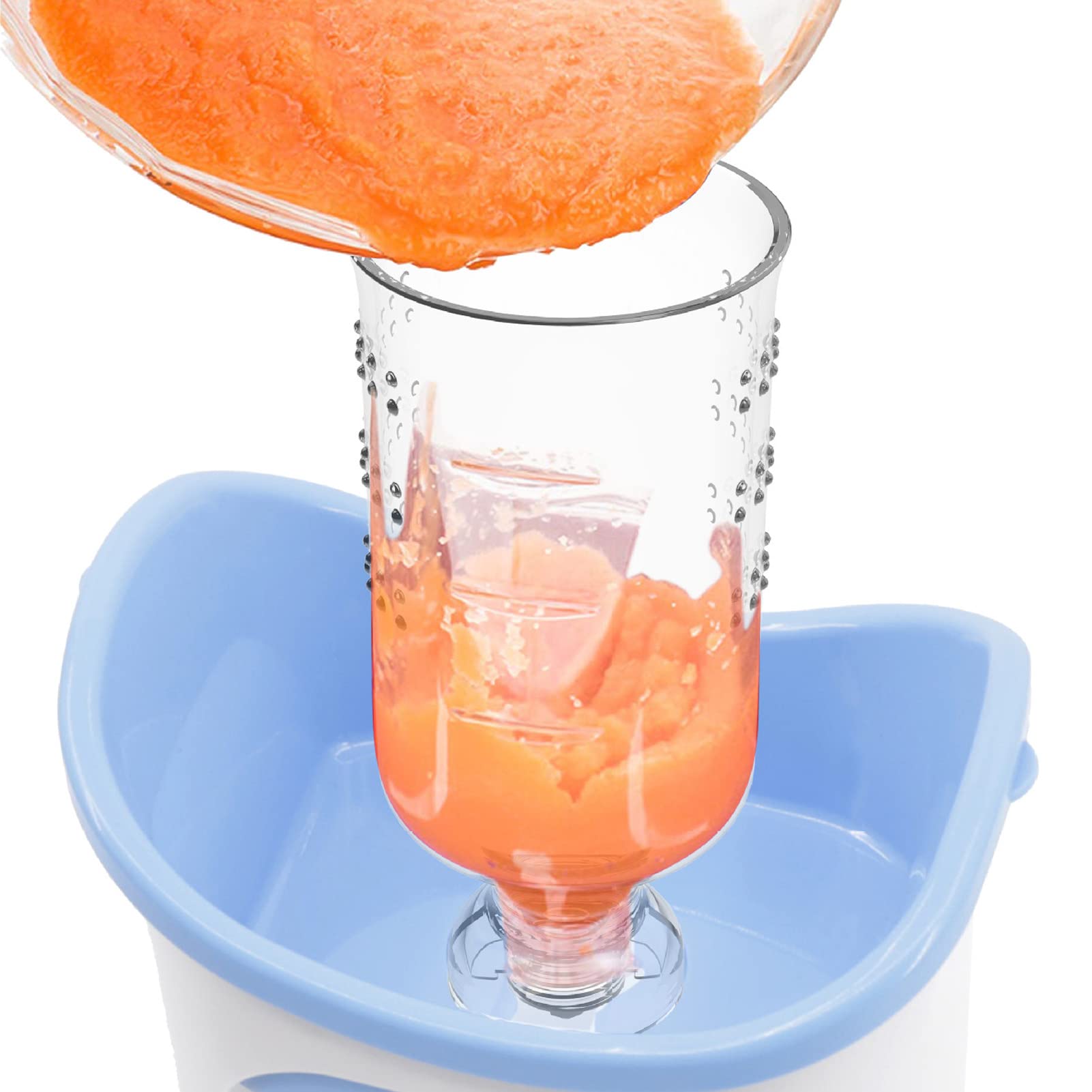 Baby Food Squeeze Station - Reusable Pouch Filler for Homemade Purees | 10 BPA-Free Squeeze Bags Included | Perfect for Making Fresh Fruit Purees, Yogurt & Baby Food at Home - Ideal for Busy Parents & Healthy Snacks On-The-Go (Blue)