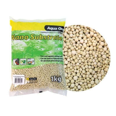 Aqua One Nano Substrate Ceramic Beads for Aquarium Plants - 1kg Yellow Bio Filter Media - Perfect for Freshwater & Nano Fish Tanks