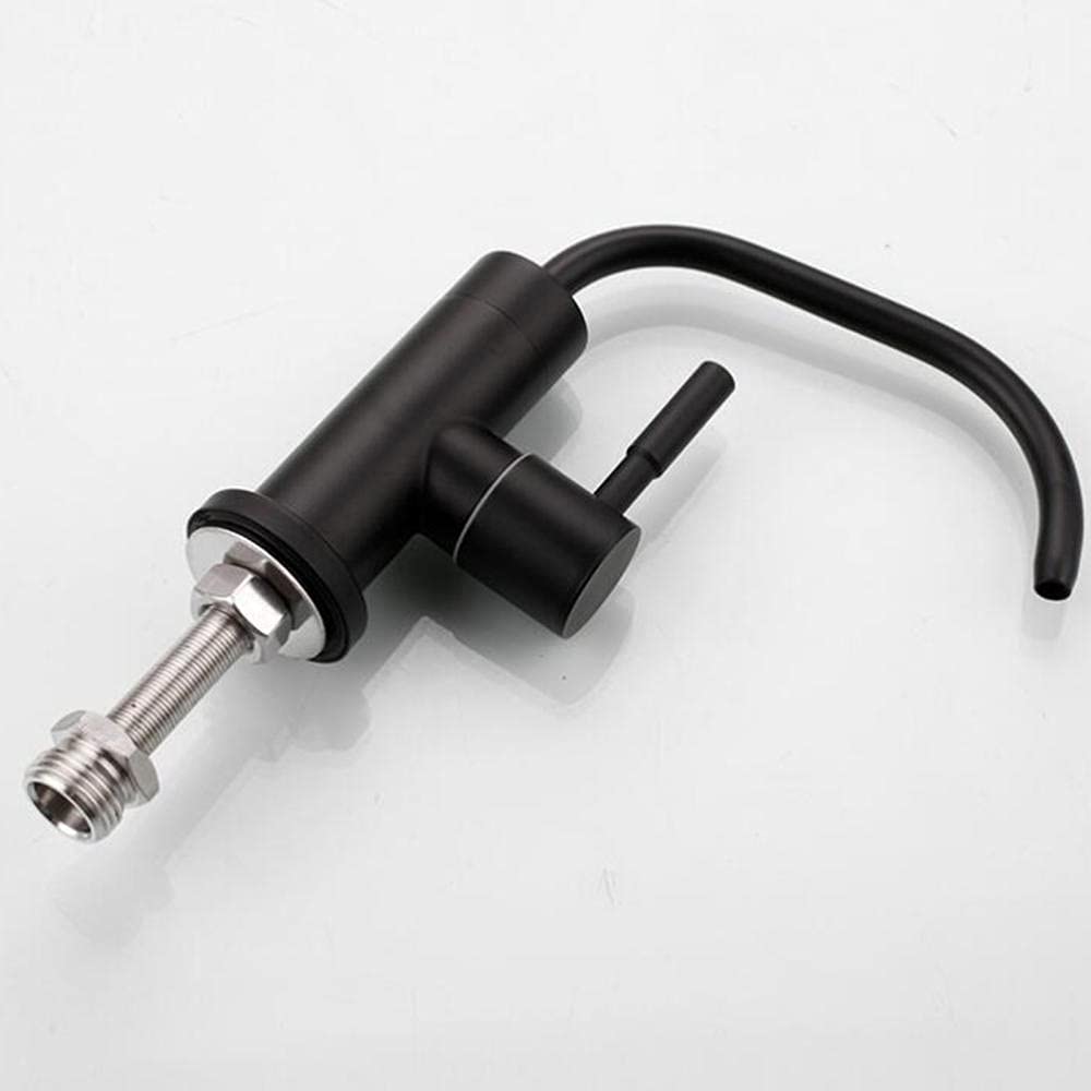Stainless Steel Single Hole Drinking Water Filter Faucet - Cold Water Purifier for Kitchen Sink - Black | Perfect for Home, Office & RV Use