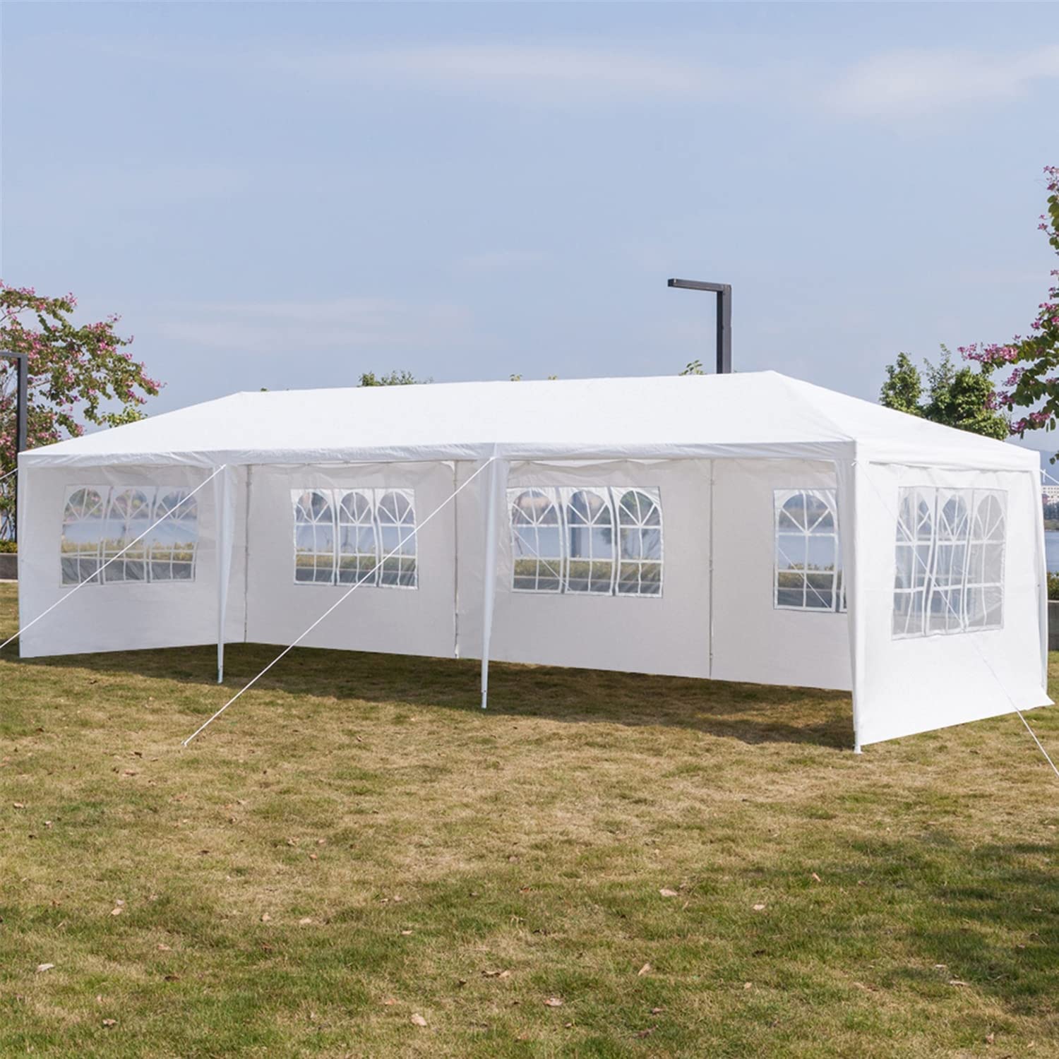 10x30 Heavy Duty Waterproof Canopy Tent - Outdoor Inflatable Party Tent for Weddings, Events & Backyard Gatherings - White Patio Gazebo with 6 Removable Sidewalls (D0056C0077) | Perfect for Garden Parties, Camping, Festivals & Outdoor Markets