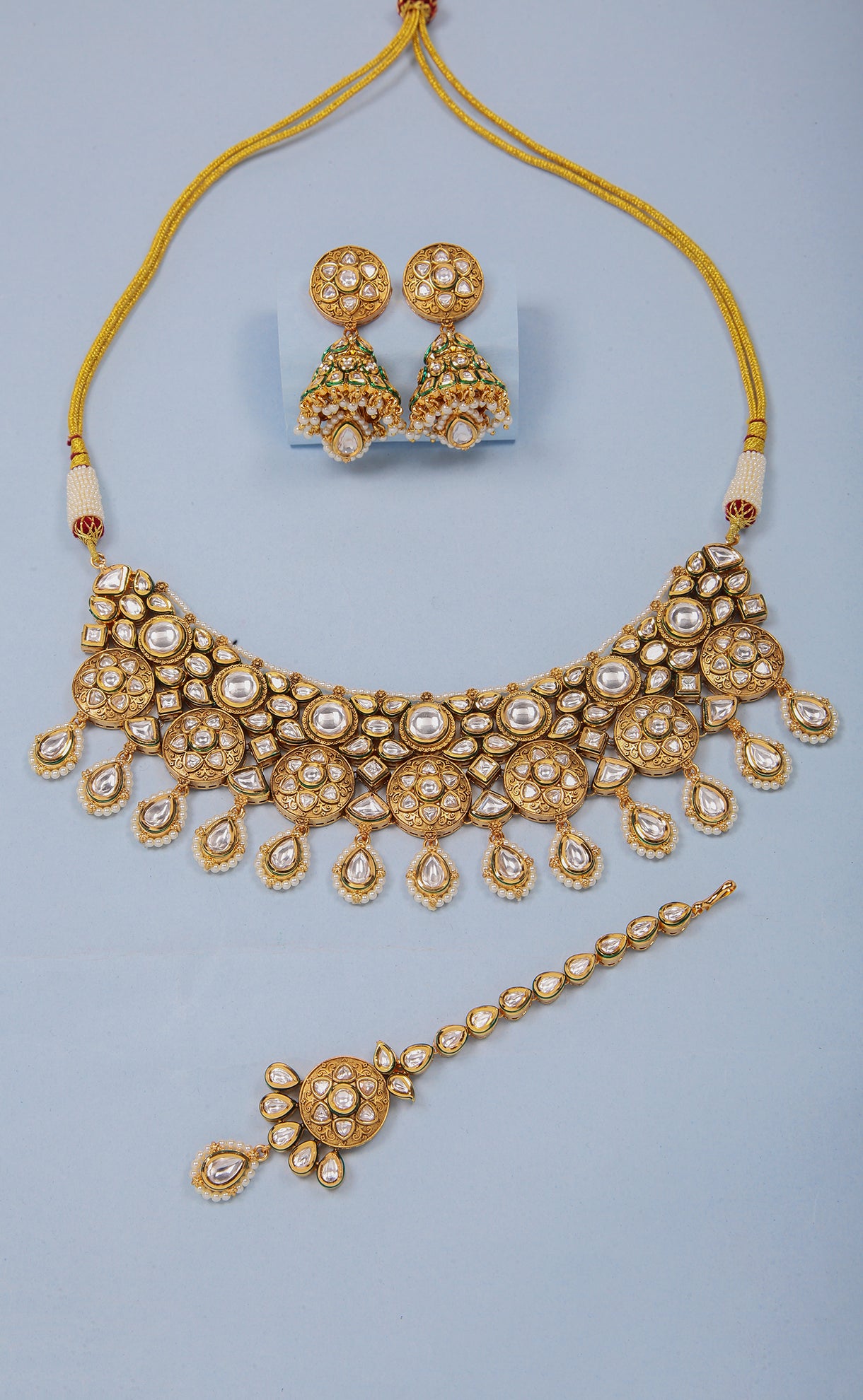 Elegant Designer Gold Plated Royal Kundan Necklace (D1101) - Perfect for Weddings, Bridal Jewelry & Special Occasions