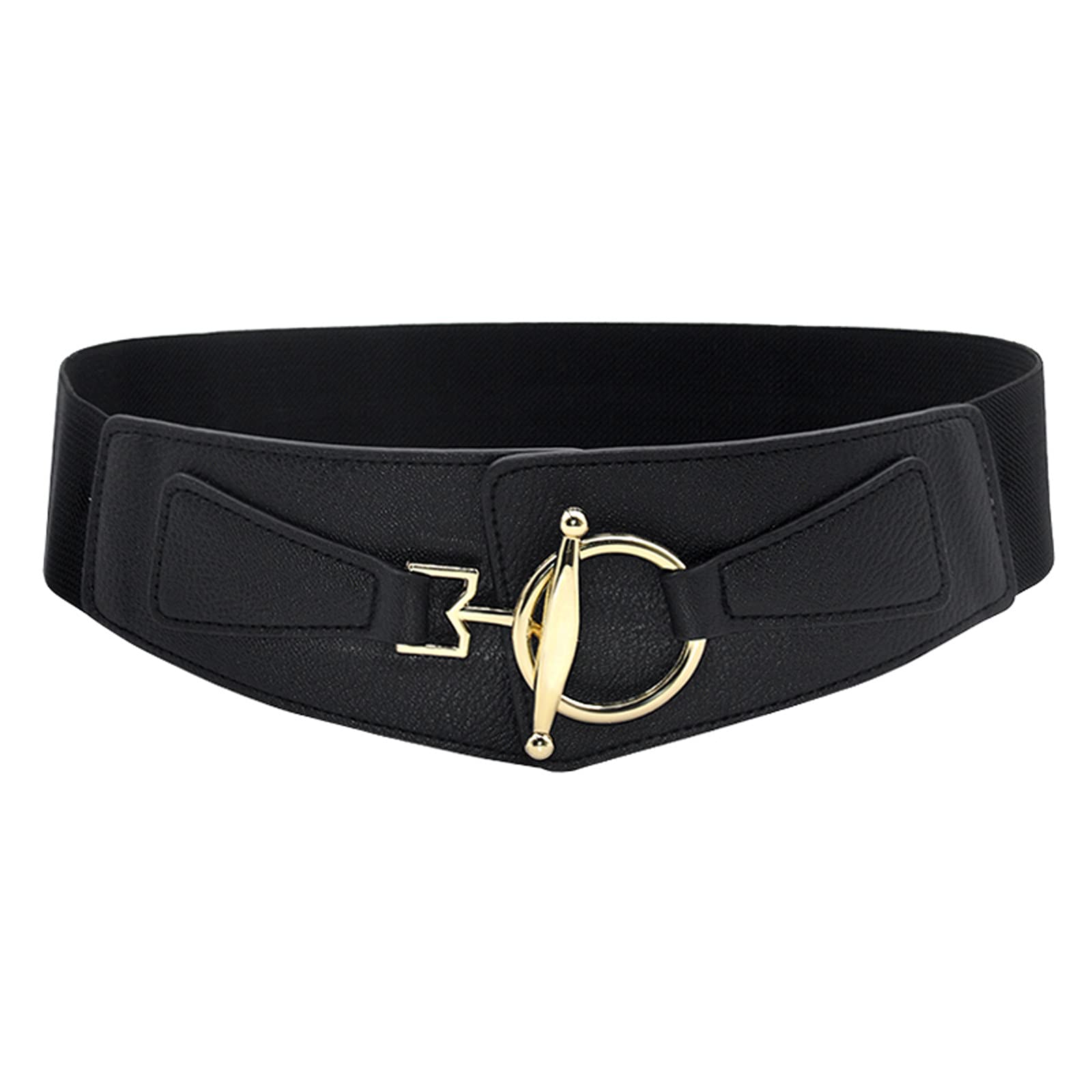 Women's Fashion Elastic Waist Belt - Adjustable Wide Stretch Belt with Buckle, Reversible Click Belt for Dresses, Skirts & Pants | Perfect for Casual, Office & Party Outfits