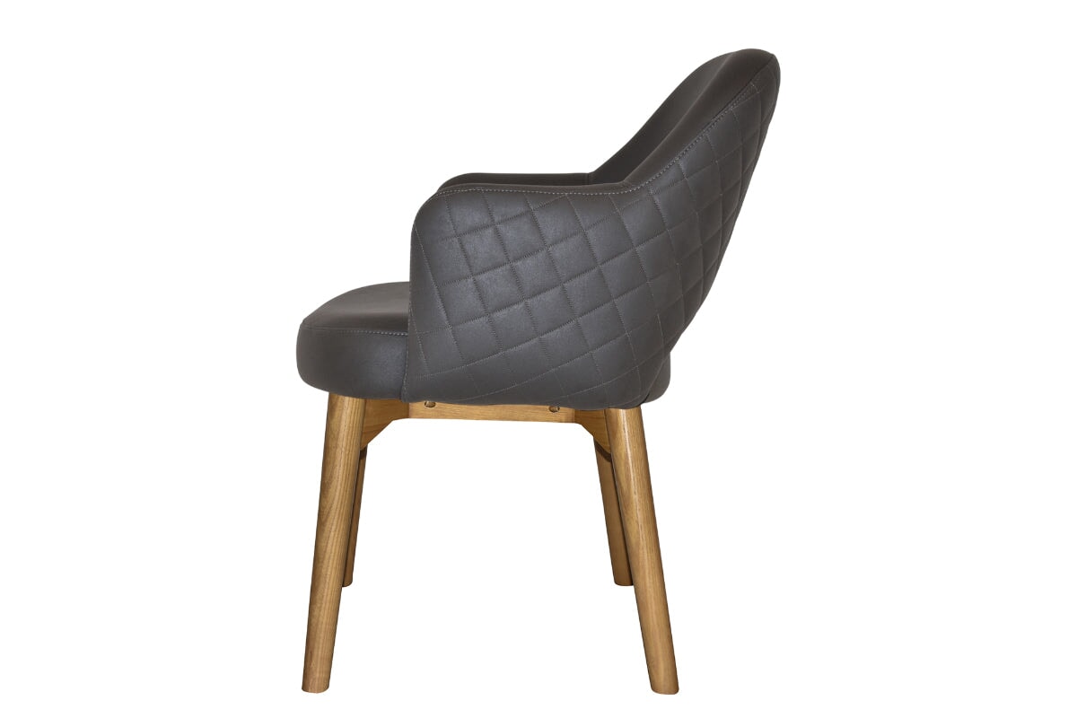 EZ Hospitality Cairo Indoor Armchair with Light Oak Timber Base - 4-Leg Modern Dining Chair for Living Room, Bedroom & Office