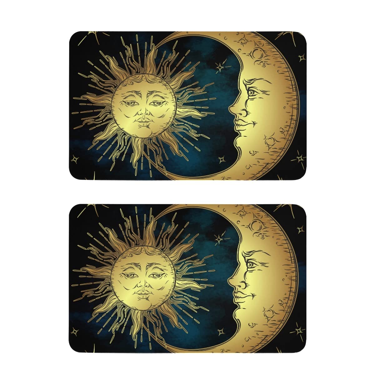 Golden Sun Moon Stars Magnetic Fridge Stickers - 2 Pack Decorative Refrigerator Magnets for Whiteboard, Cabinet & Kitchen Decor - Perfect for Home, Office & Dorm Room Organization