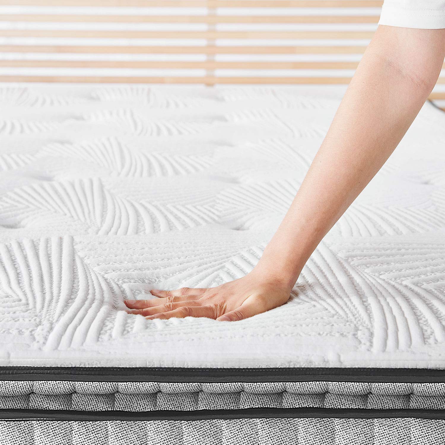 Mellow 12 Inch EIRA Hybrid Mattress Queen - Pocket Spring Gel Memory Foam, Plush Pillow Top, OEKO-TEX & CertiPUR-US Certified for Back Pain Relief & Pressure Relief - Perfect for Side, Back & Stomach Sleepers