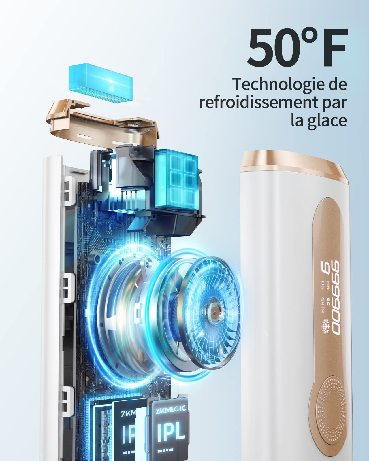 Professional IPL Hair Removal Device with Freezing Technology - 999,900 Flashes, 9 Energy Levels, 3 Functions & 2 Modes for Women & Men | Painless Hair Remover for Face, Body, Bikini & Underarms | At-Home Laser Hair Removal for Smooth Skin