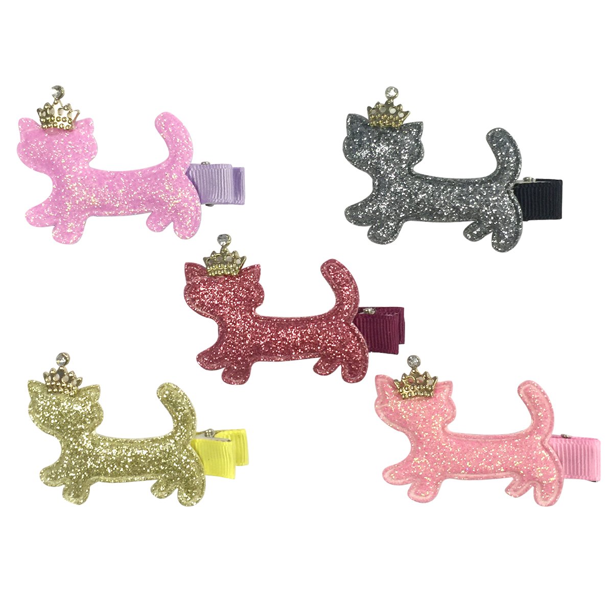 Allydrew Elegant Cat Hair Clips Set of 5 - Cute Kitty Hair Accessories for Women & Girls - Perfect for Parties, Weddings & Daily Wear