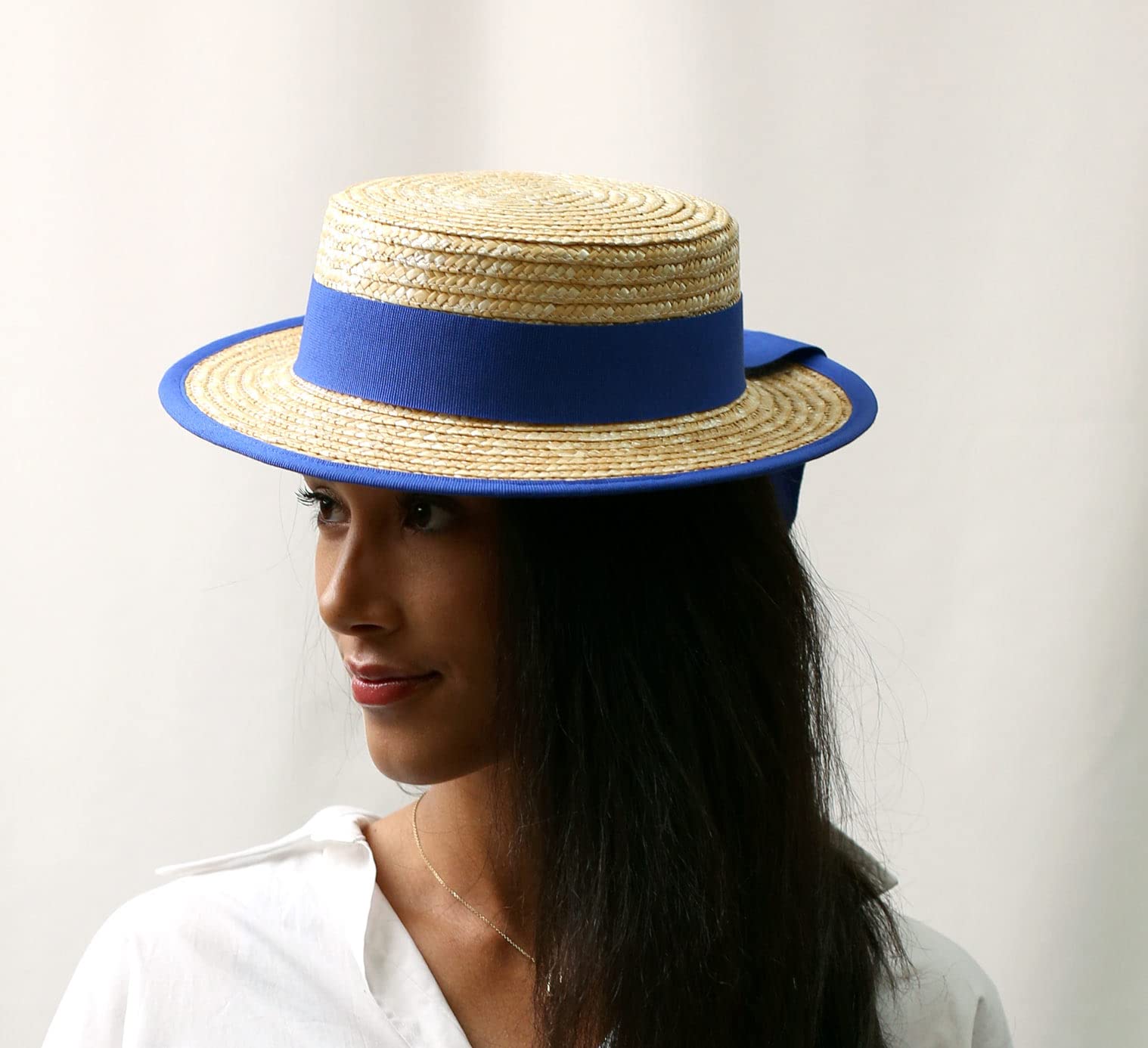Stylish Gondolier Boater Hat - Classic Straw Hat for Men & Women - Perfect for Summer Outings, Venetian Costumes, and Themed Parties