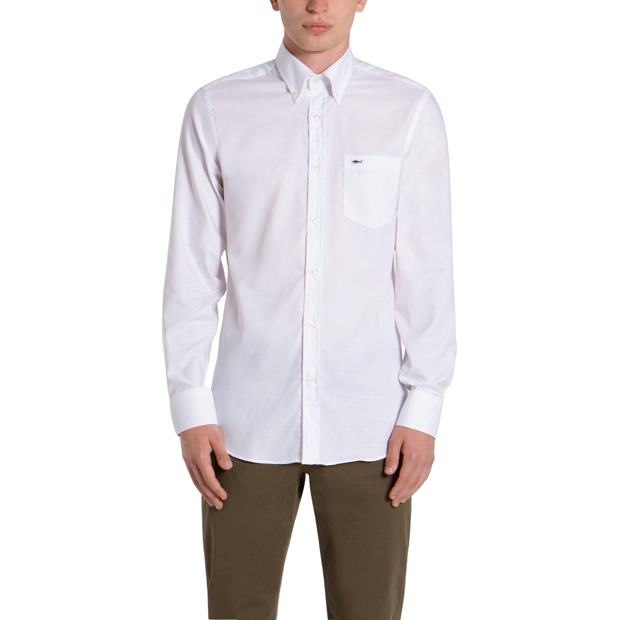 PAUL&SHARK Men's Classic Oxford Cotton Shirt - Slim Fit Casual Button Down Dress Shirt for Business, Office & Everyday Wear