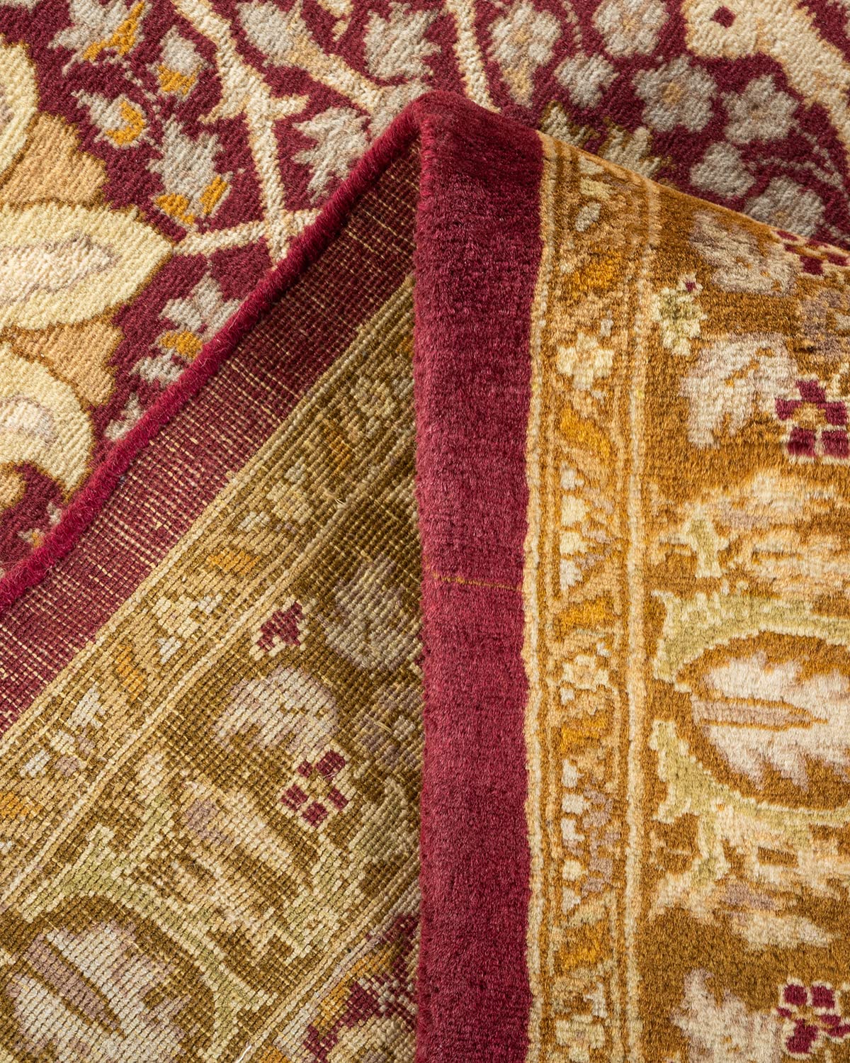 Handmade Traditional Oriental Mogul Purple 8x10 Wool Area Rug - One of a Kind Hand Knotted Solo Rugs for Living Room, Bedroom & Home Decor