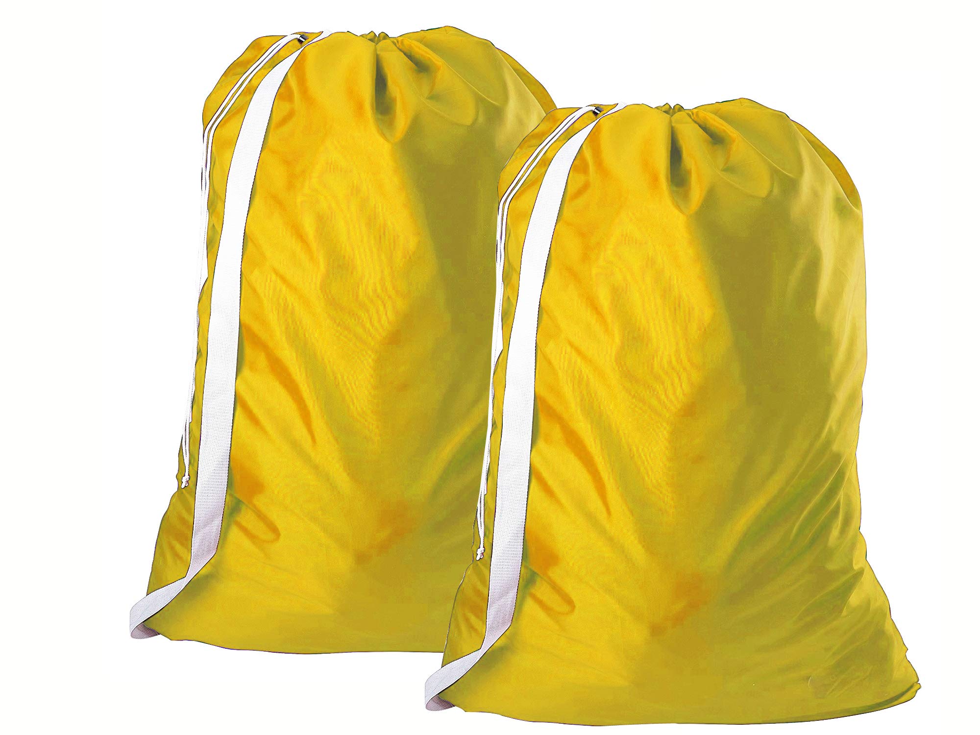 2 Pack - Durable Nylon Travel Laundry Bags with Adjustable Shoulder Strap, Machine Washable Dirty Clothes Organizer 30