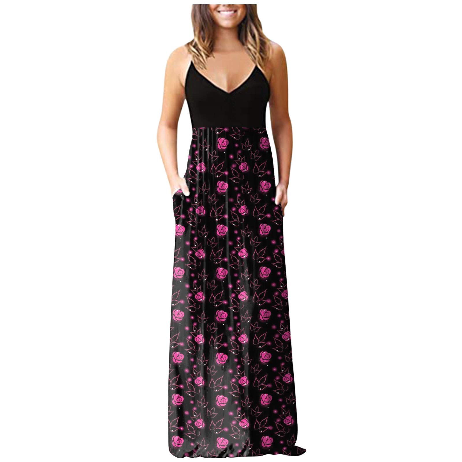 Stylish Hugeoxy Summer Dresses for Women - Loose Casual Sexy Maxi Dress with Pockets | Perfect for Beach Vacations, Date Nights & Summer Parties