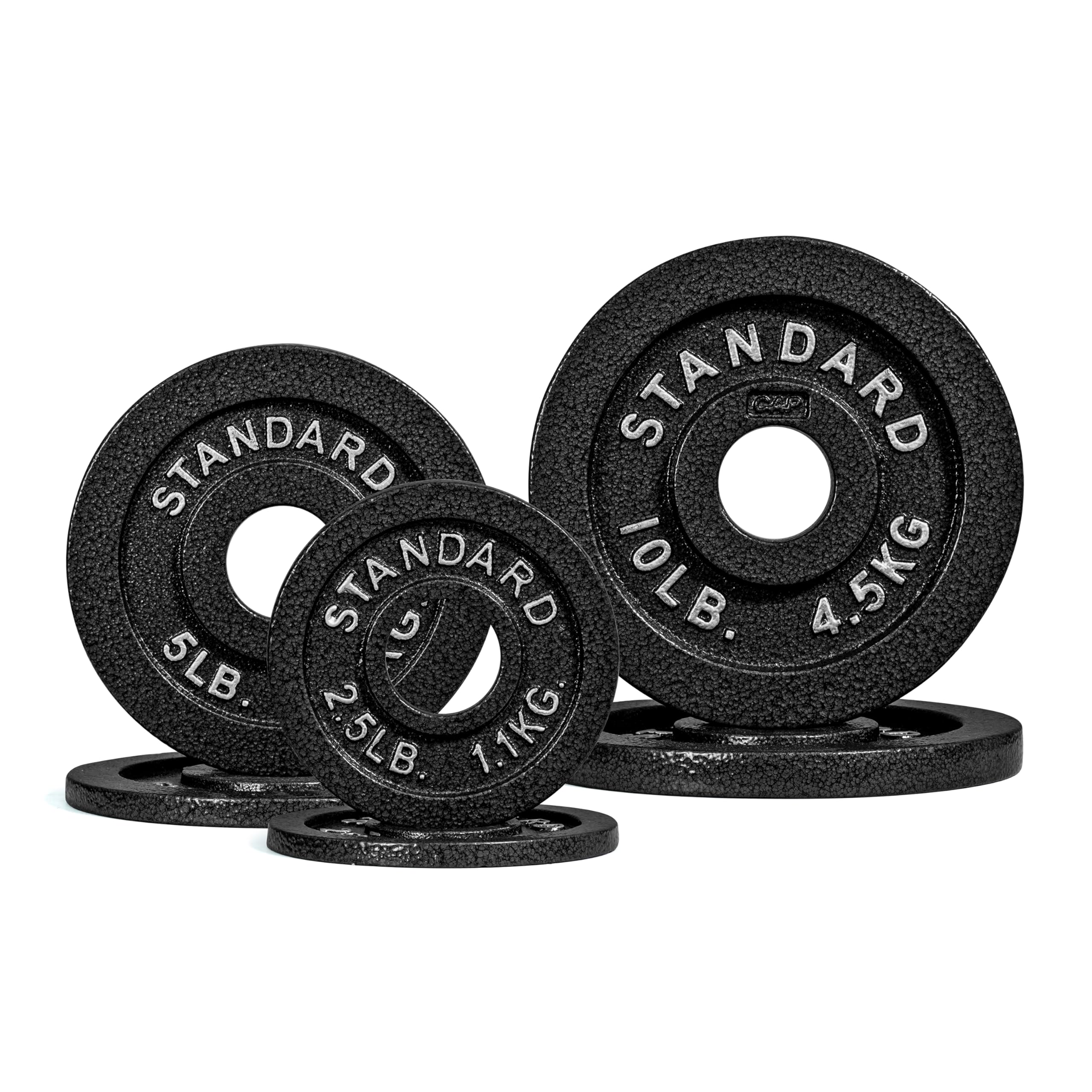 CAP Barbell Cast Iron Olympic Black Weight Plate - 2.5LB to 45LB Weight Set for Strength Training | Gym Equipment for Home & Commercial Use | Perfect for Weightlifting, CrossFit & Powerlifting Workouts