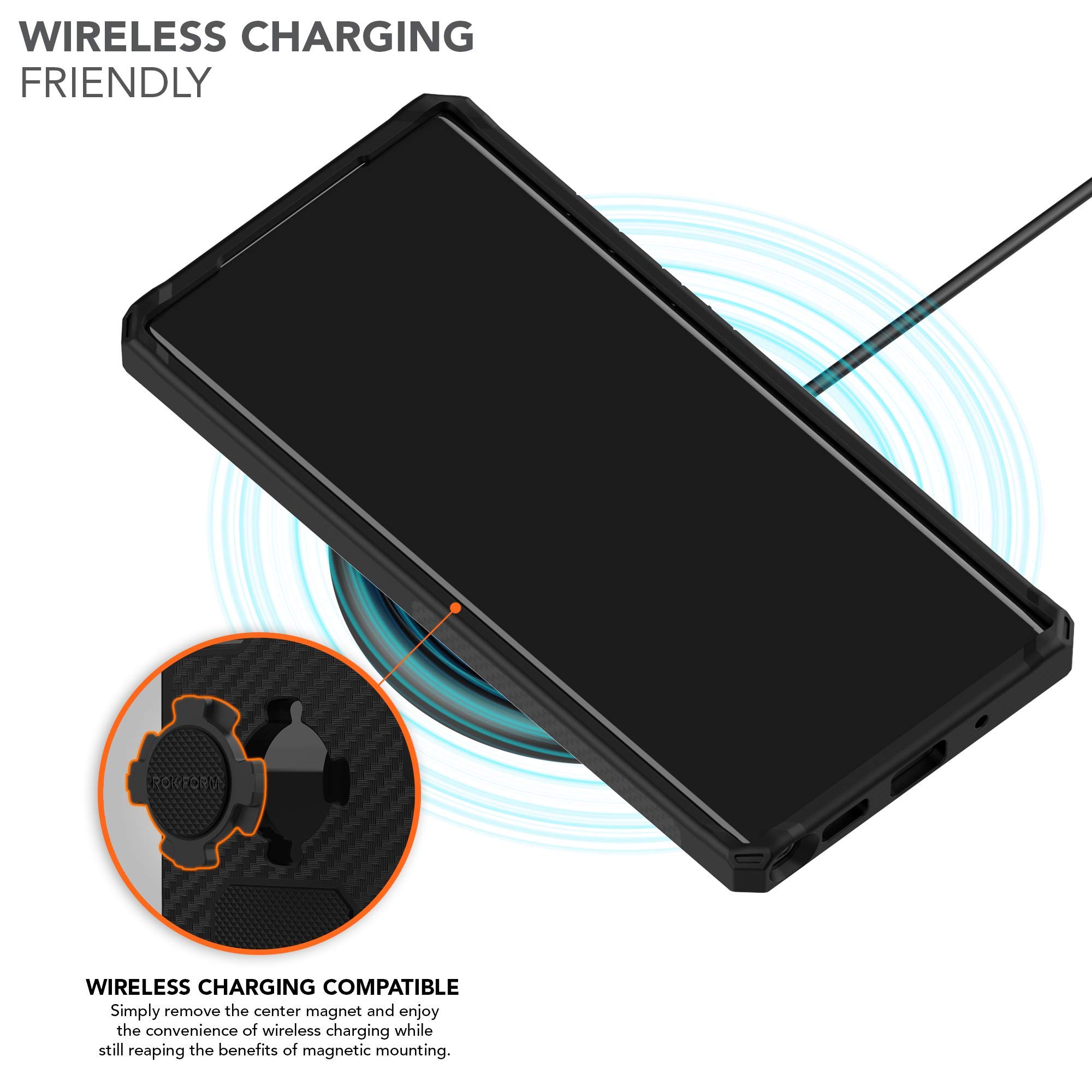 ROKFORM Galaxy Note 20 Ultra Magnetic Case - Military Grade Rugged Protective Cover with Quad Tab Twist Lock, Drop Tested Armor (Black) - Perfect for Outdoor Adventures and Daily Use