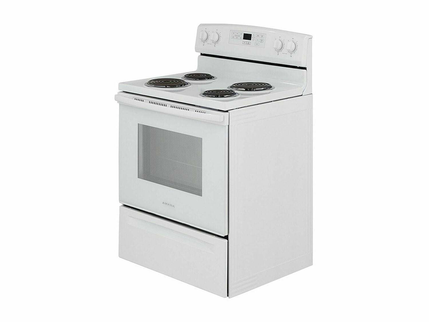 Amana ACR4503SFW 30 Inch White Electric Range with Self-Cleaning Option - Perfect for Modern Kitchens & Home Cooking