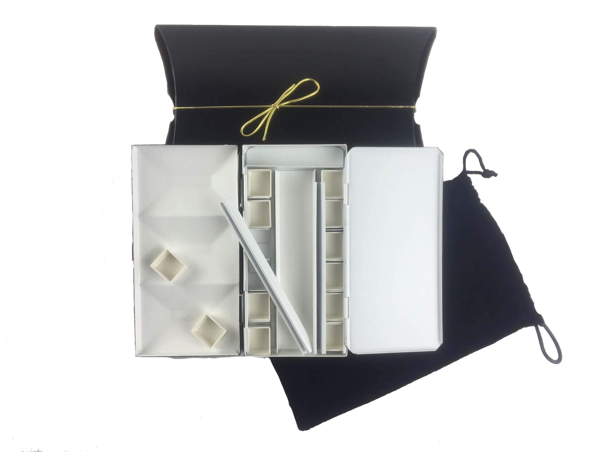 Premium Bella Artist Watercolor Paint Palette Box - 12 Half Pans, Built-in Mixing Palette, Travel-Friendly, Handmade in Italy - Perfect for Outdoor Sketching, Plein Air Painting & Studio Art Projects