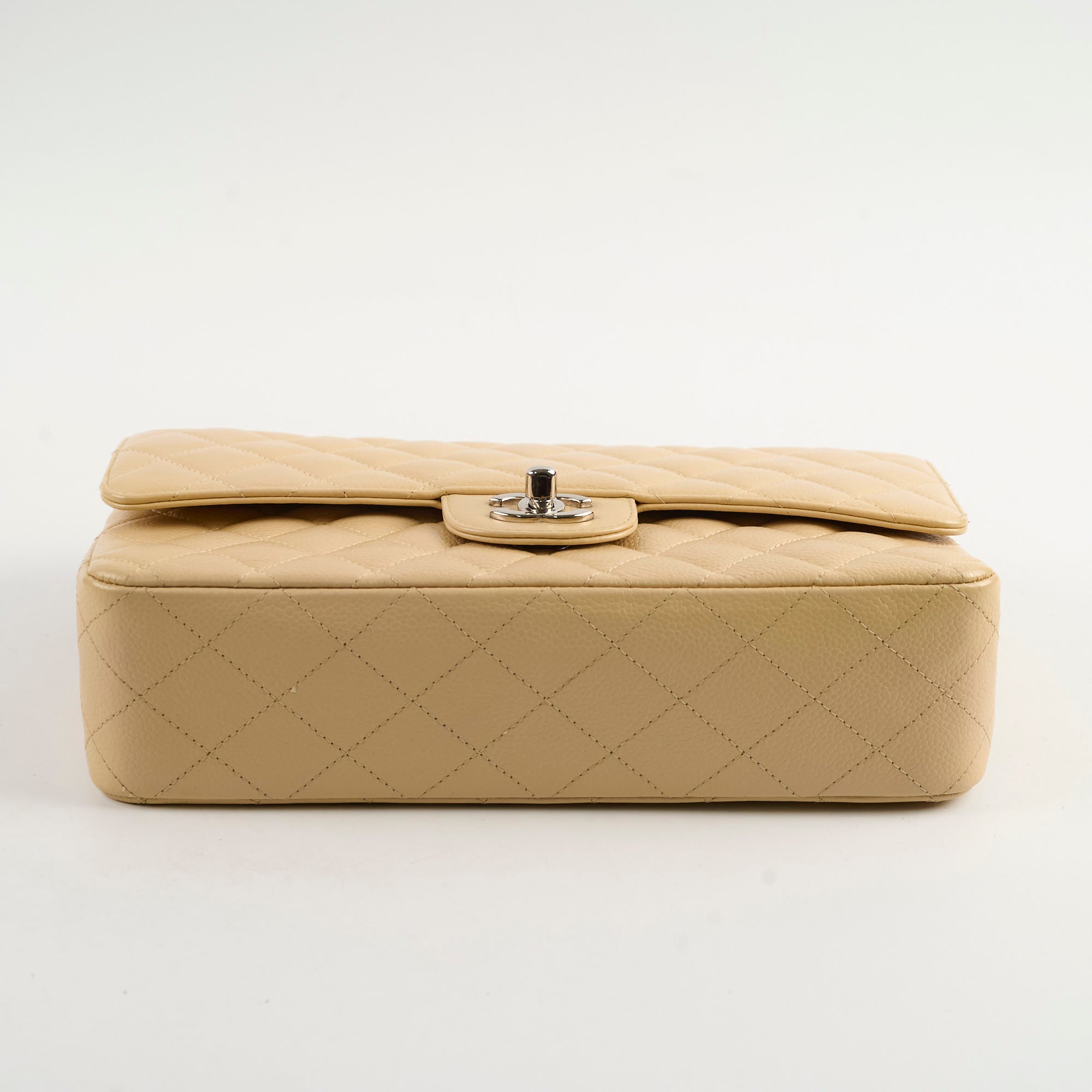 Chanel Medium/Large Caviar Double Classic Flap Bag in Beige - Luxury Handbag for Women, Perfect for Work, Parties & Everyday Use