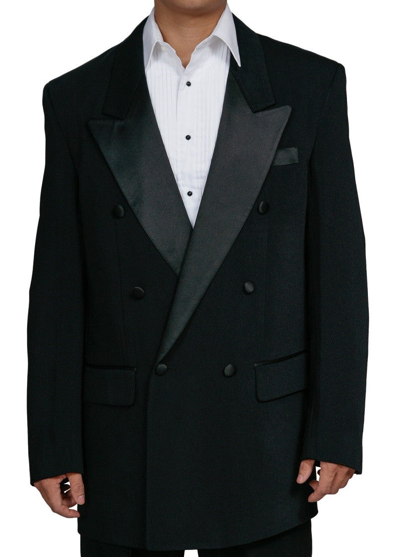 Men's Black Double Breasted Tuxedo Suit 2-Piece Set - Formal Wedding, Prom & Evening Wear