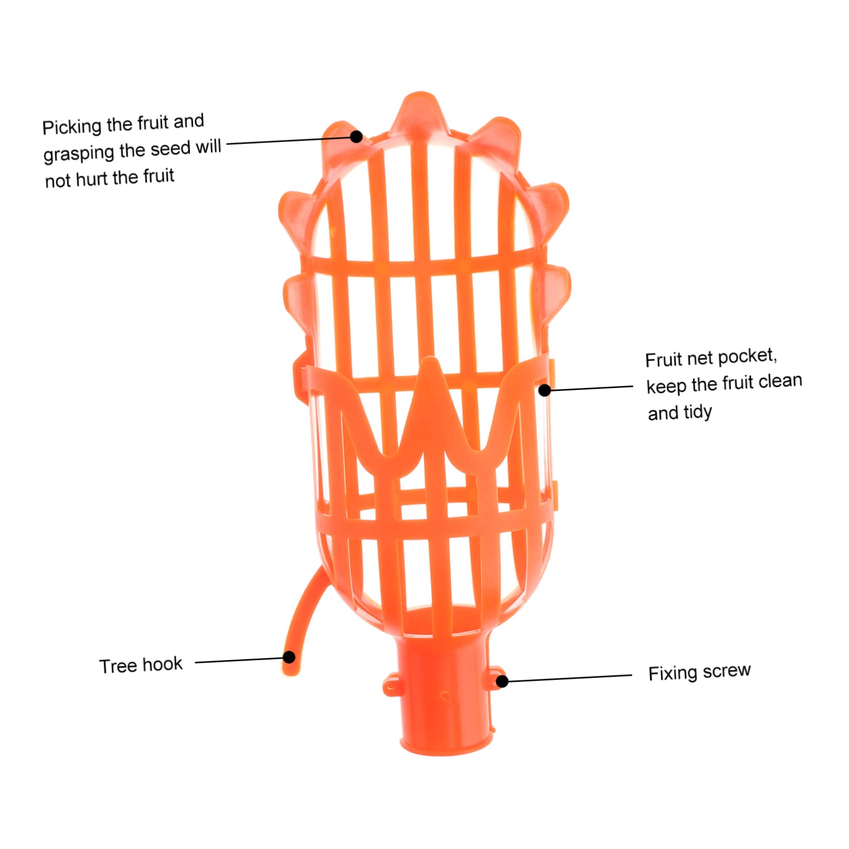 2-Pack Plastic Fruit Picker Tool - Lightweight Orchard Harvesting Basket for Jujube, Persimmon, Mango & More - Easy Reach Fruit Collector for Home Garden, Farm & Backyard Harvesting
