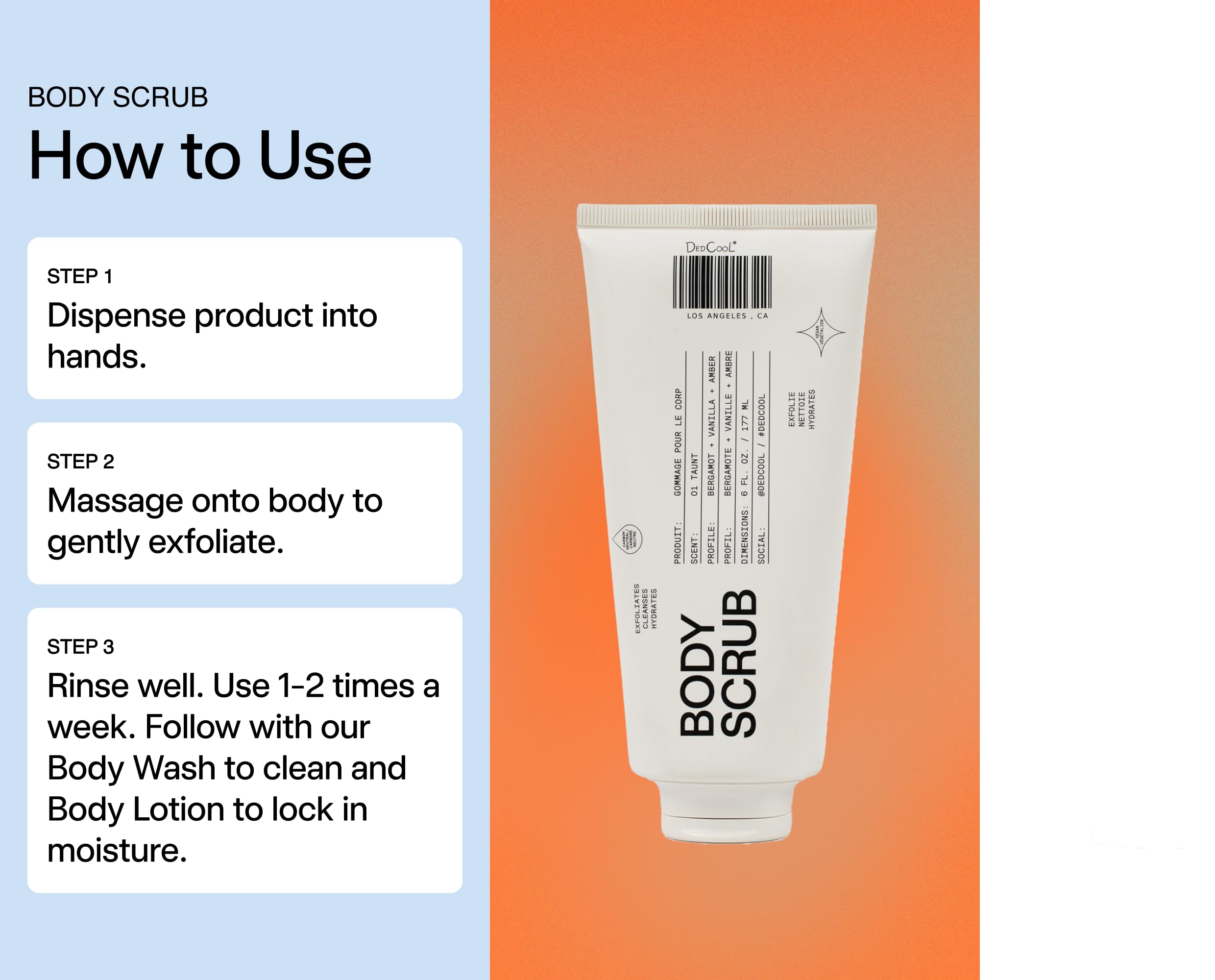 Dedcool Taunt Body Scrub - Gentle Exfoliating Scrub with Rice Powder, Kakadu Plum & Coconut Oil for Smooth Skin | Perfect for Spa Day & Self-Care Routine