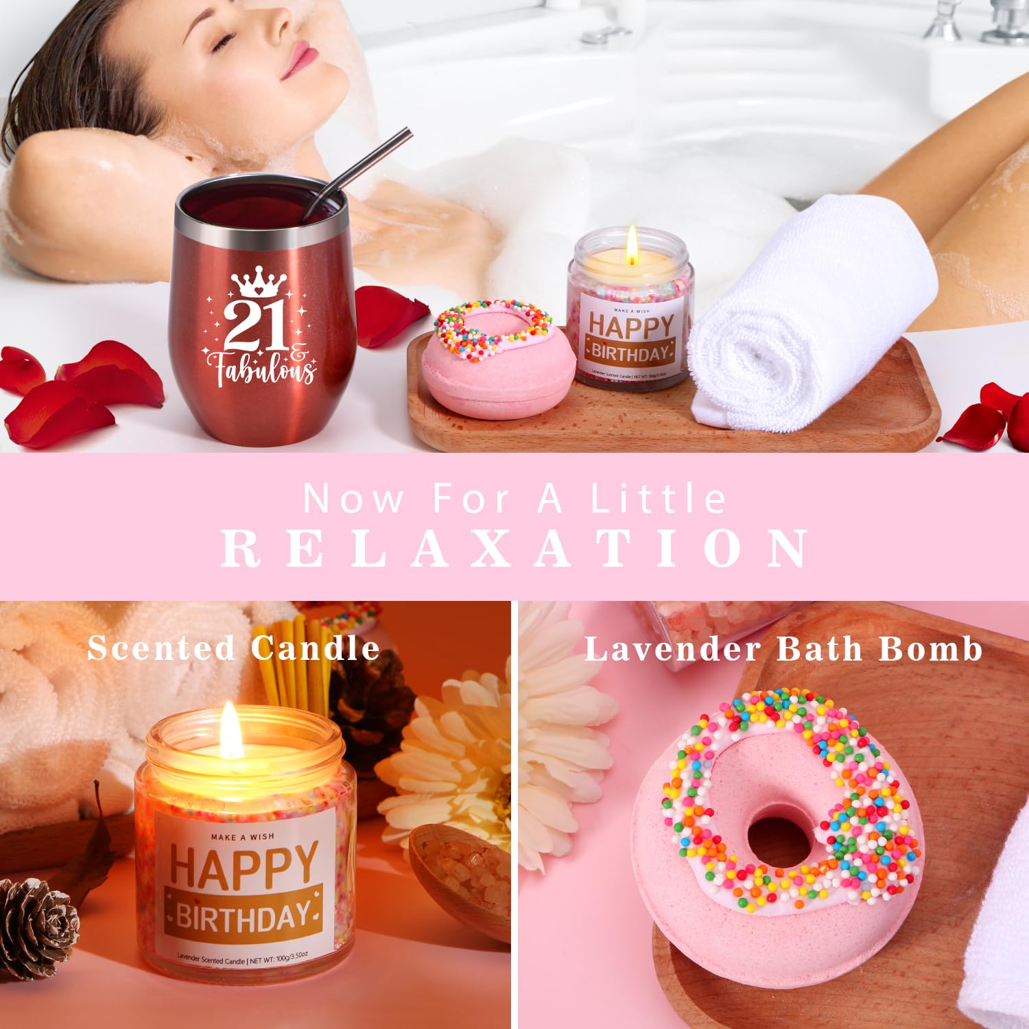 21st Birthday Gifts for Her - Personalized Pamper Hamper Box for Women, Best Friend, Sister & Daughter Turning 21 - Perfect for Celebrations, Parties & Milestone Memories