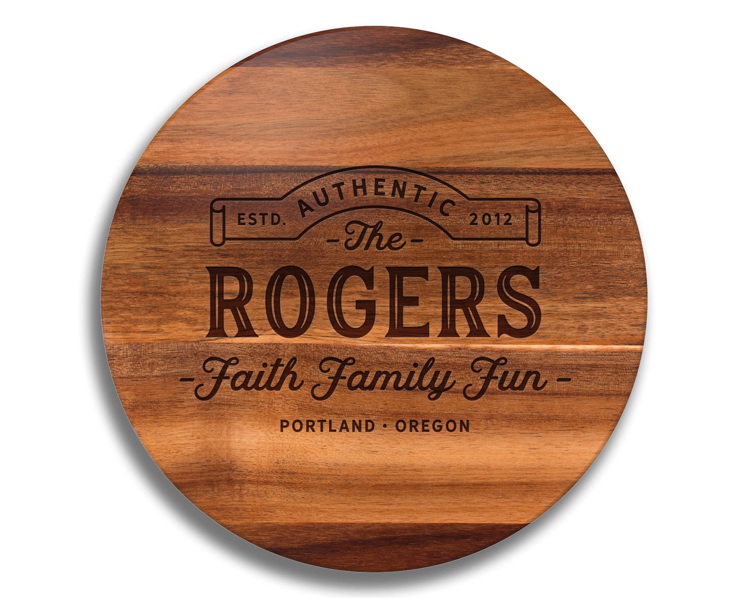 Personalized Wooden Lazy Susan Turntable - Custom Engraved Wedding, Anniversary & Mother's Day Gift for Wife, Mom - Perfect for Family Dinners, Entertaining & Kitchen Organization