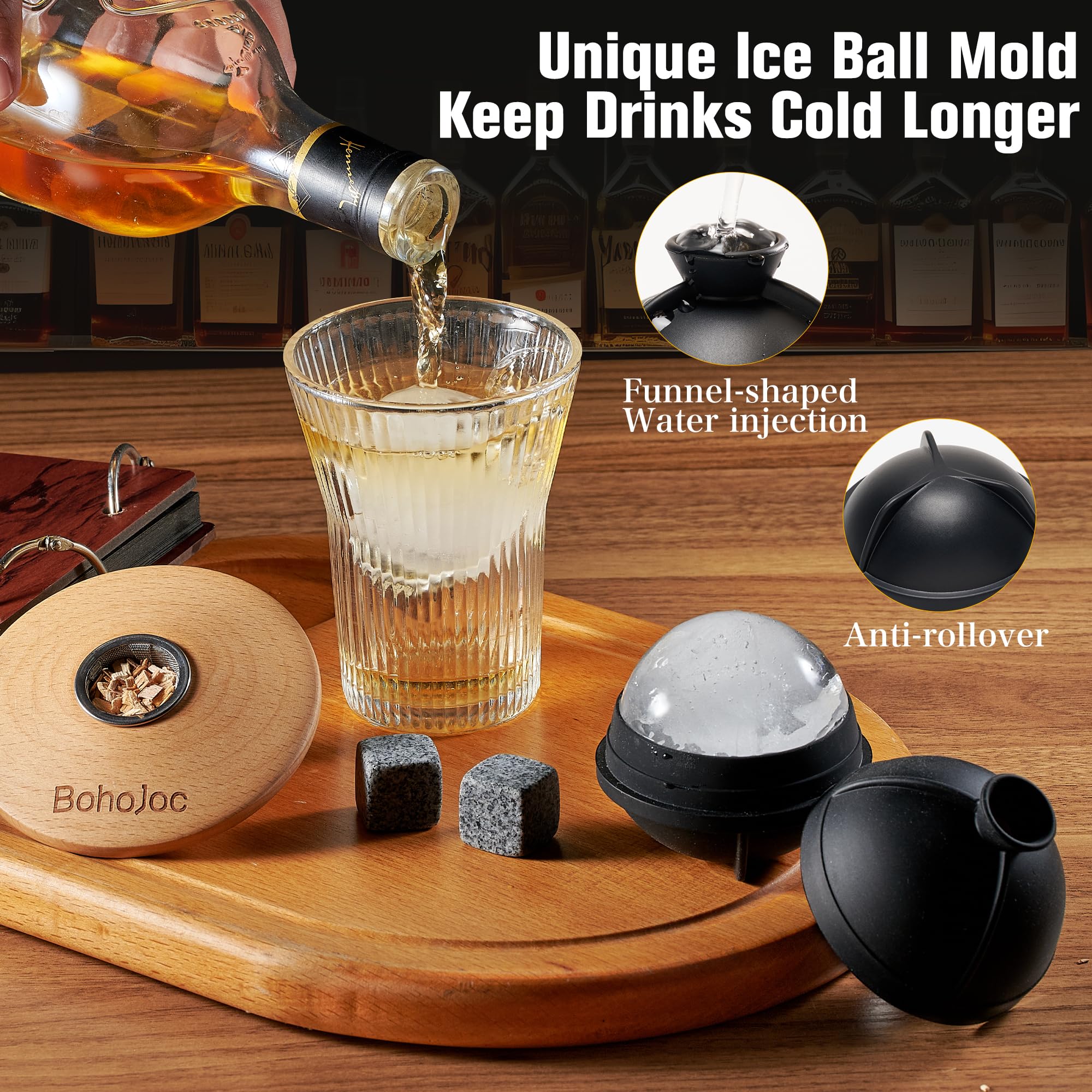 Premium Cocktail Smoker Kit with Torch - Unique Gifts for Men, Dad & Boyfriend | No Butane Required | Perfect for Christmas, Anniversary & Birthday Presents | Great for Home Bars, Parties & Mixology Enthusiasts