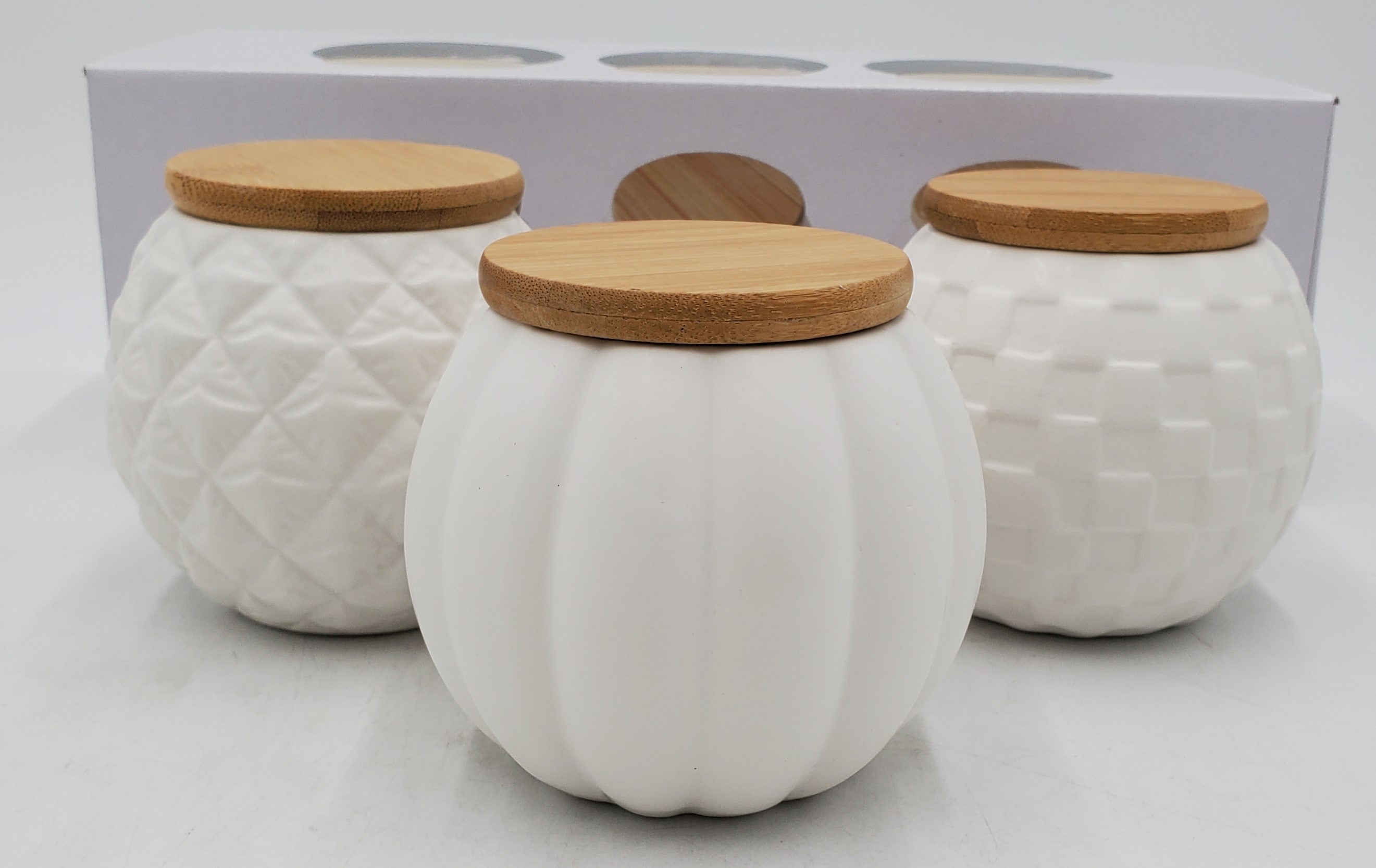 3-Piece White Canister Set with Lids - 2.75x3.5 Inches - Airtight Kitchen Storage for Flour, Sugar, Coffee & Spices - Perfect for Pantry Organization & Countertop Decor