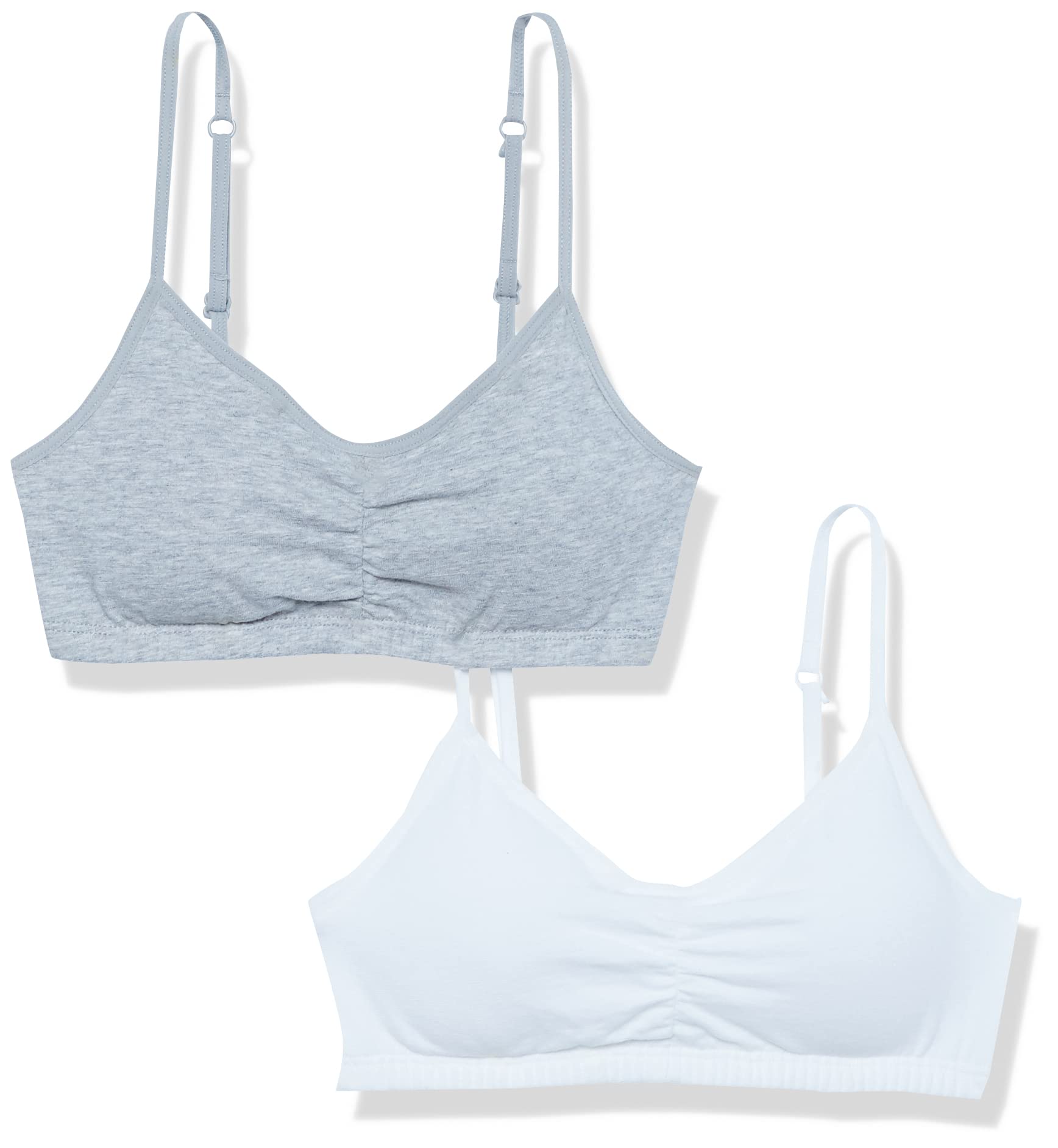 Fruit of the Loom Girls' Training Bras with Removable Pads, 2-Pack - Soft Cotton Comfort for Active Teens & Everyday Wear